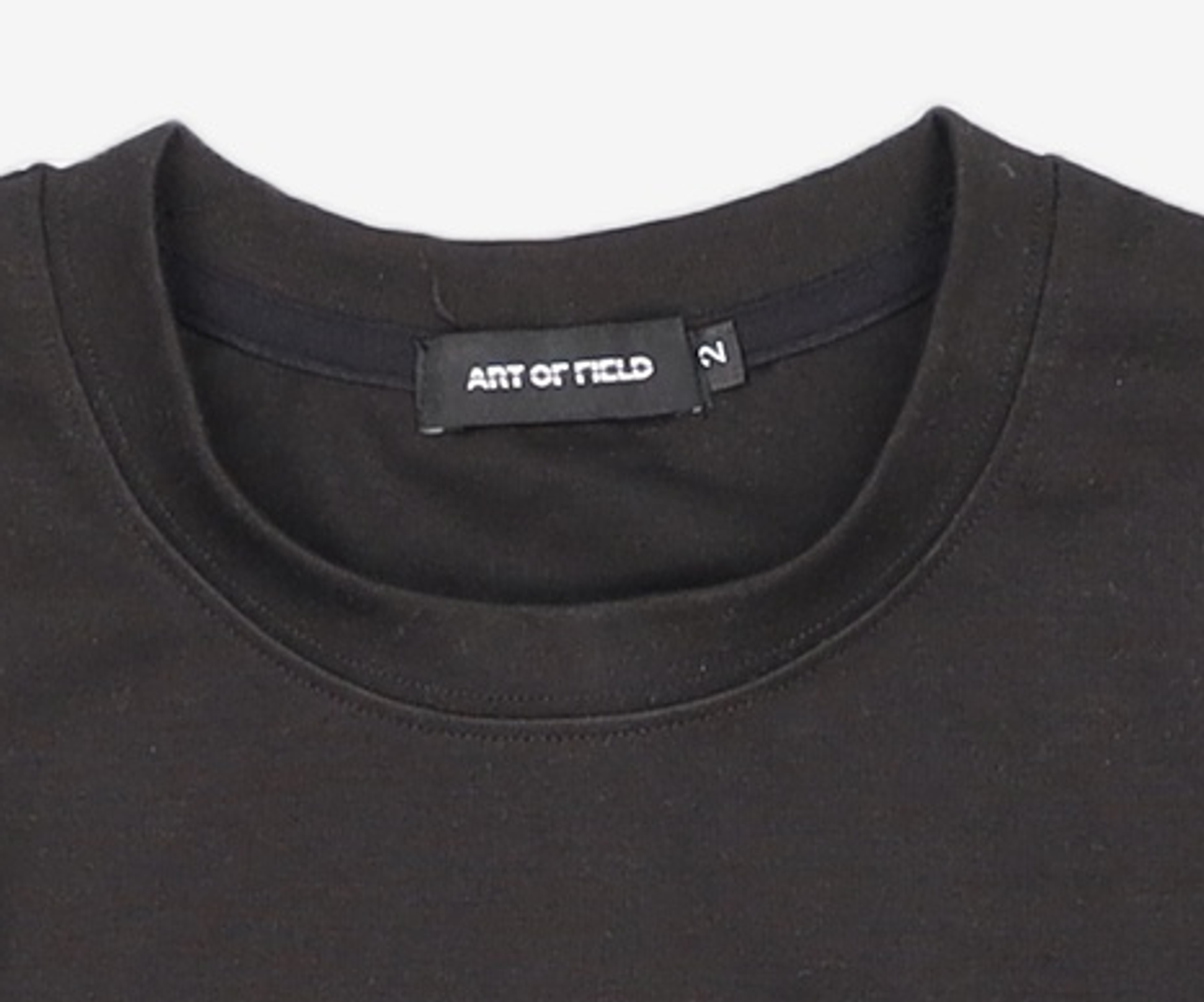 아트 오브 필드(ART OF FIELD) FLATLOCK STITCH T-SHIRT - BLACK 2