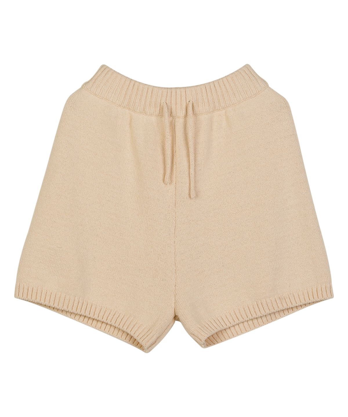 블레티(VLETI) [Cotton 100%] Round Cardigan & Half Pant Knit Set Up (Cream beige)