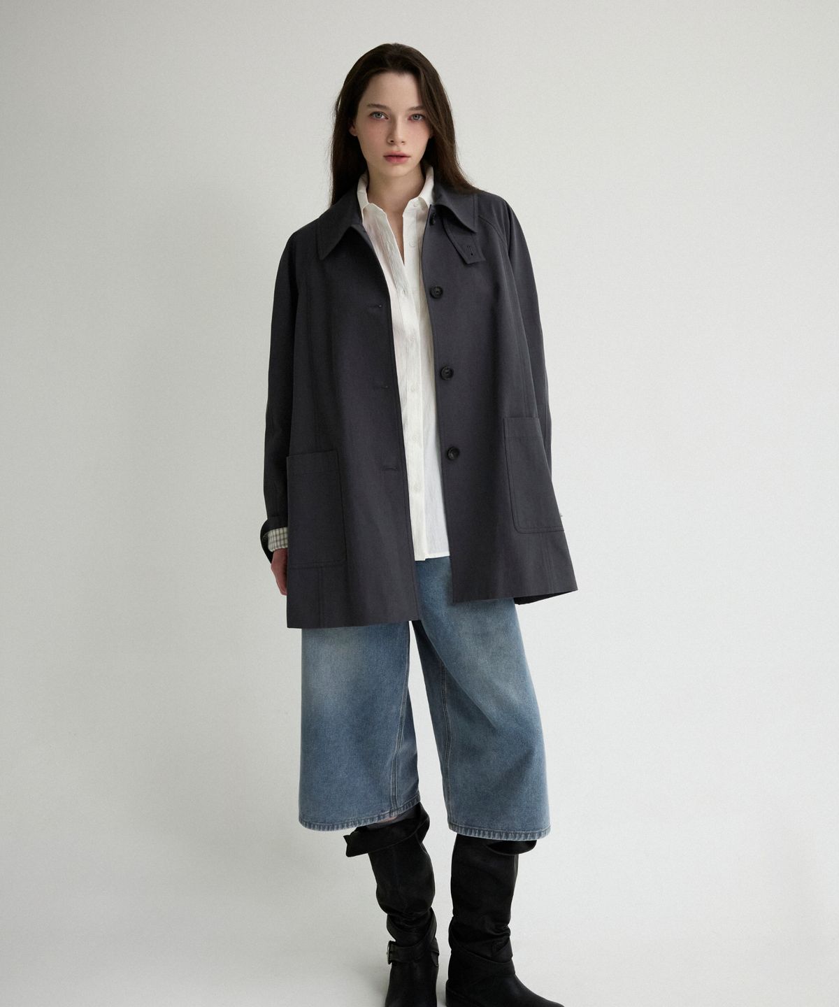 미쏘(MIXXO) 하프 트렌치코트 RE JTG311B_MIWJTG90QB