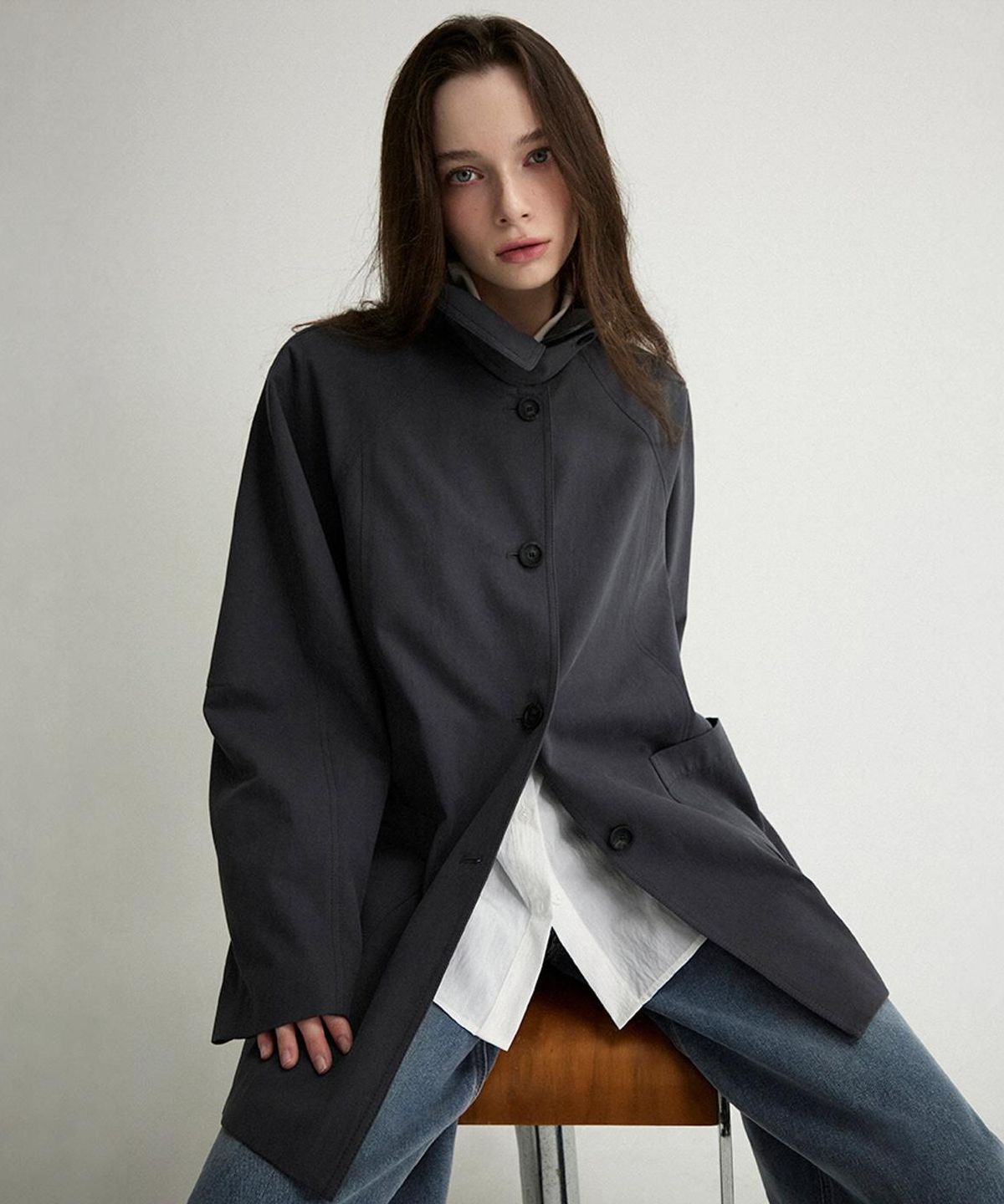 미쏘(MIXXO) 하프 트렌치코트 RE JTG311B_MIWJTG90QB