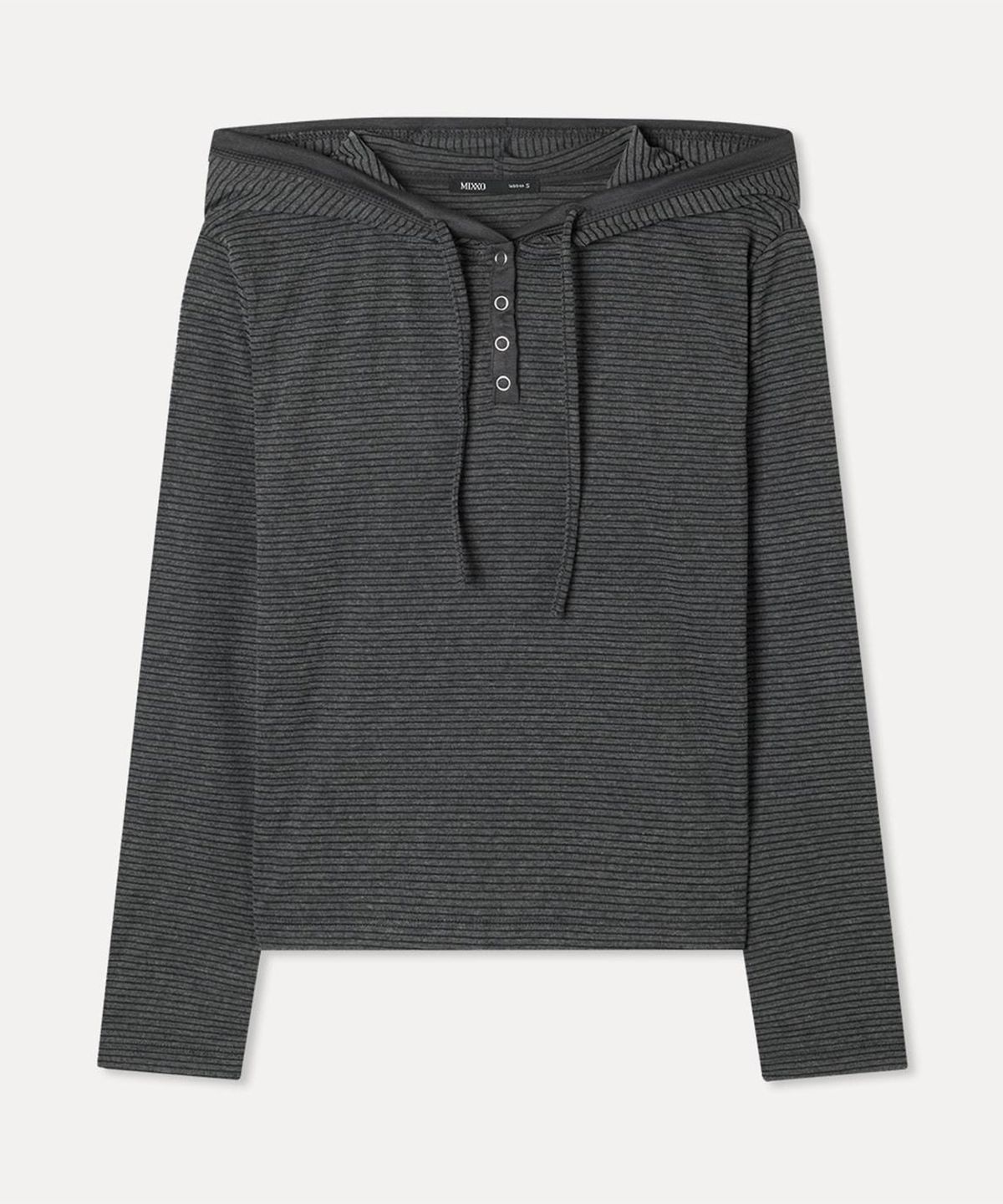 미쏘(MIXXO) 스트라이프 후드 티셔츠_MIWLWG924A
