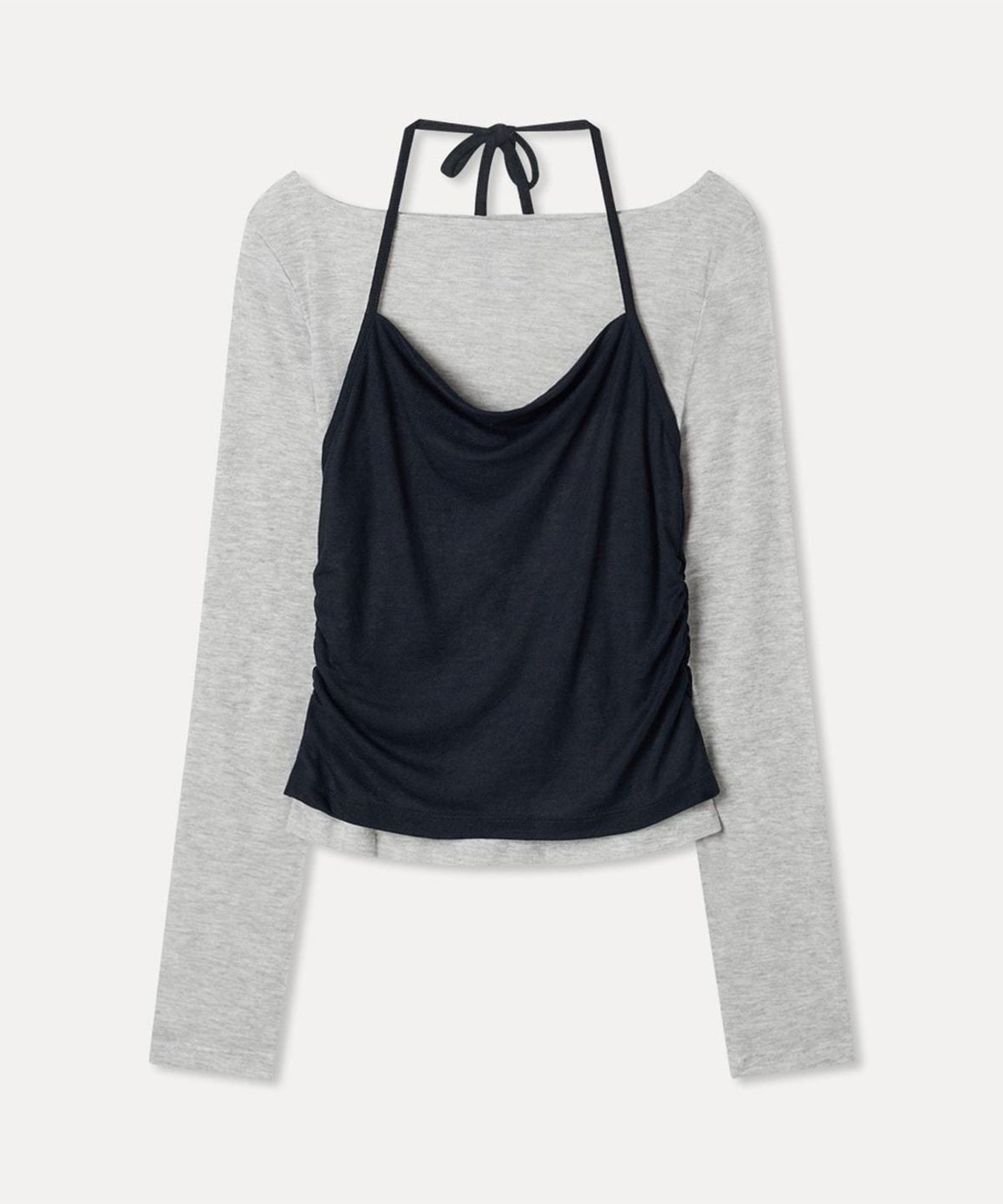 미쏘(MIXXO) 홀터 레이어드 긴팔 티셔츠_MIWLWG911A