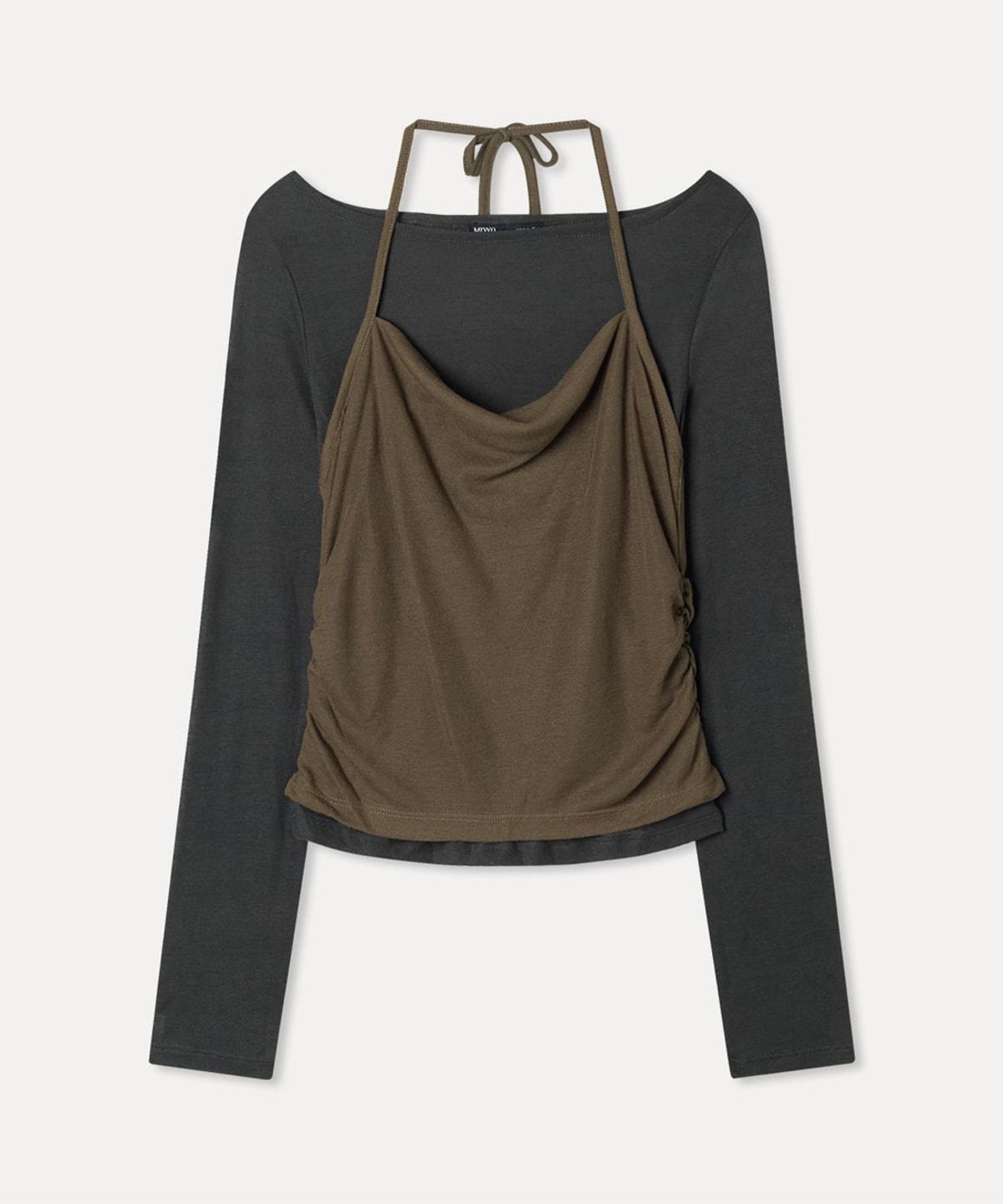 미쏘(MIXXO) 홀터 레이어드 긴팔 티셔츠_MIWLWG911A