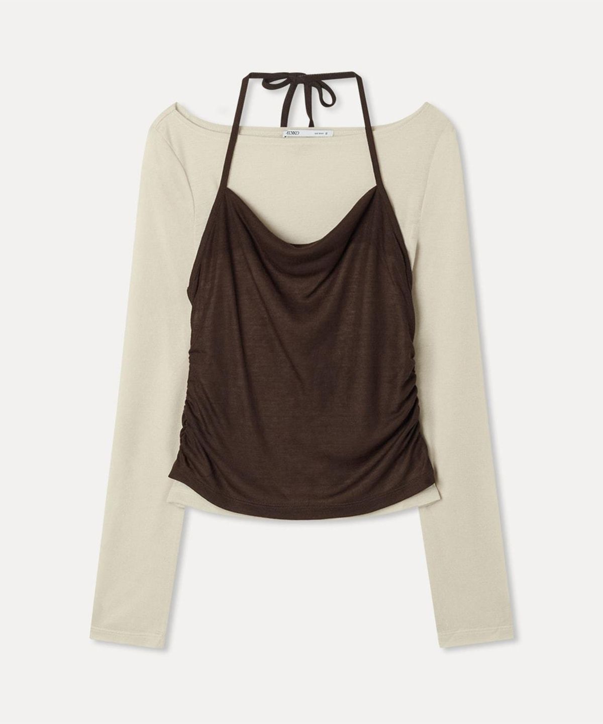 미쏘(MIXXO) 홀터 레이어드 긴팔 티셔츠_MIWLWG911A