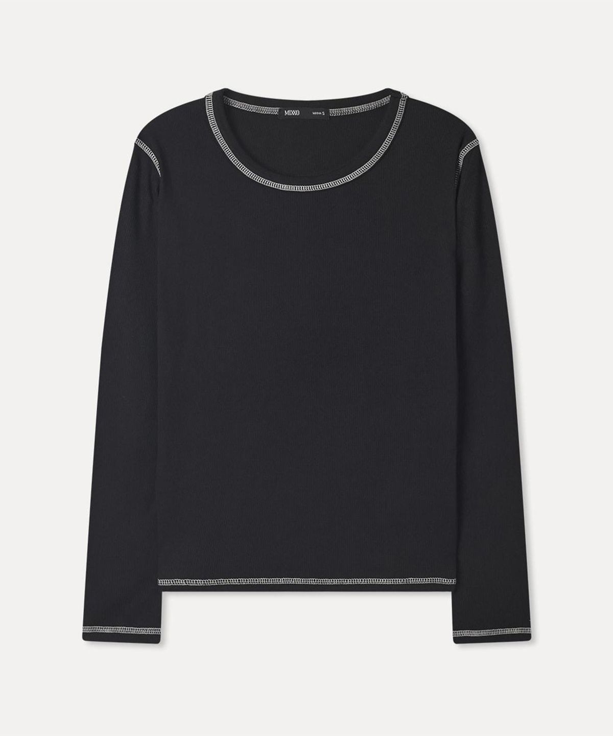 미쏘(MIXXO) 배색 스티치 긴팔 티셔츠_MIWLWG916A