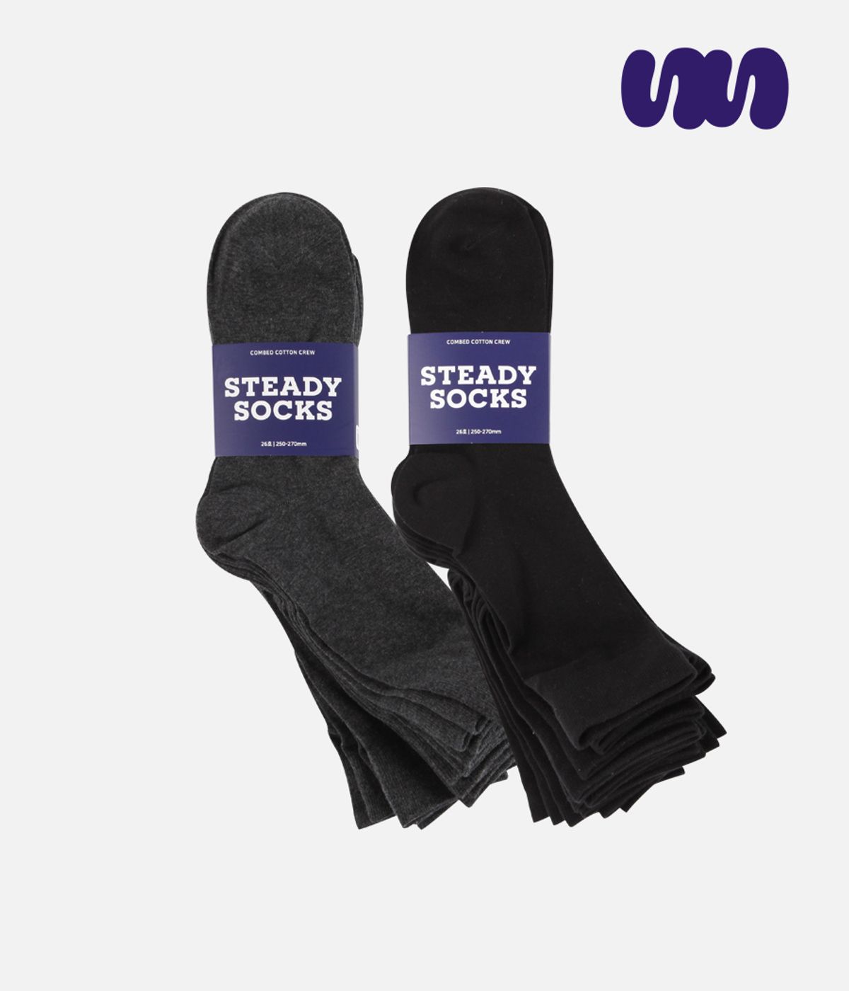 스테디삭(STEADY SOCKS) [10PACK] 스테디삭 남성 비즈니스 크루 삭스_차콜