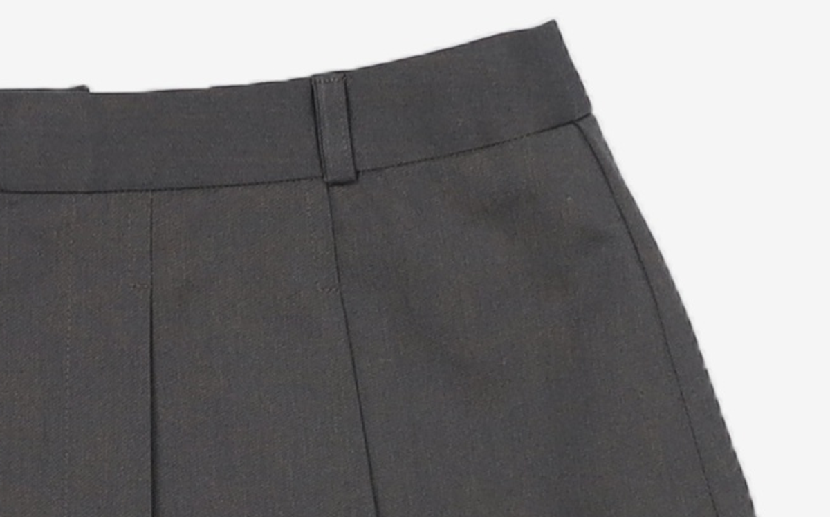 시눈(SINOON) Low-Waist Pleated Mini Skirt (Grey) S
