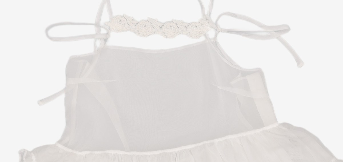 시눈(SINOON) Rose Lace Sheer Dress (White) FREE