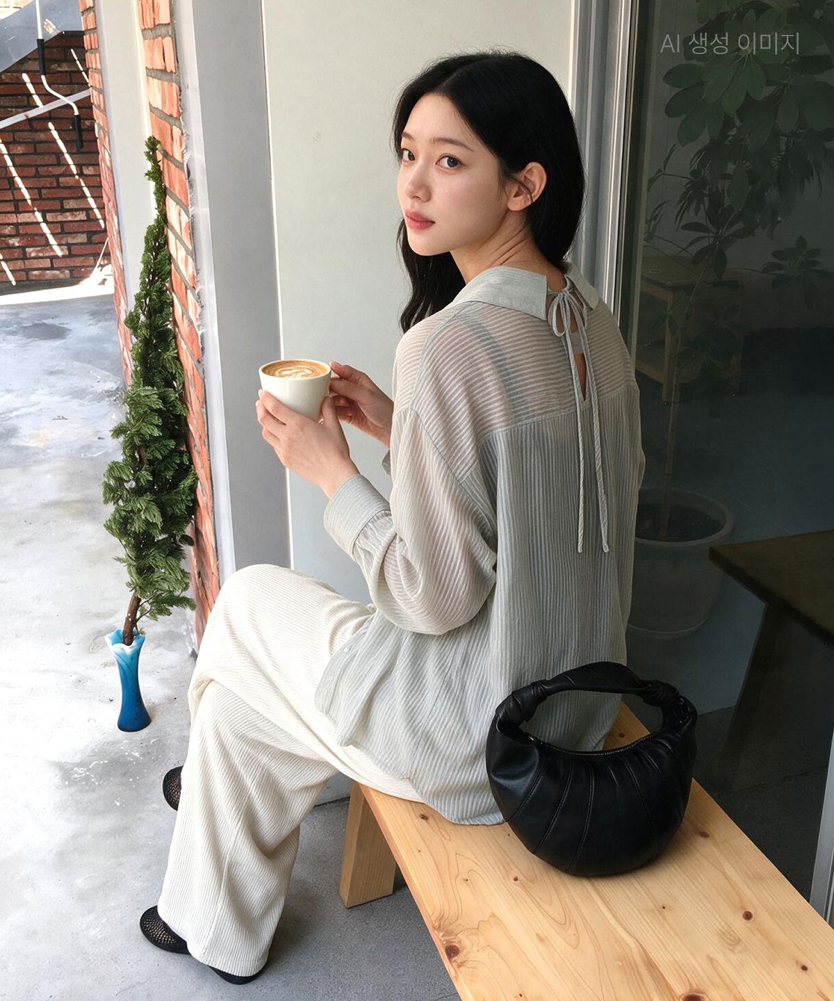 로엠(ROEM) 풀밴딩 와이드 팬츠 RMTWG38RT1