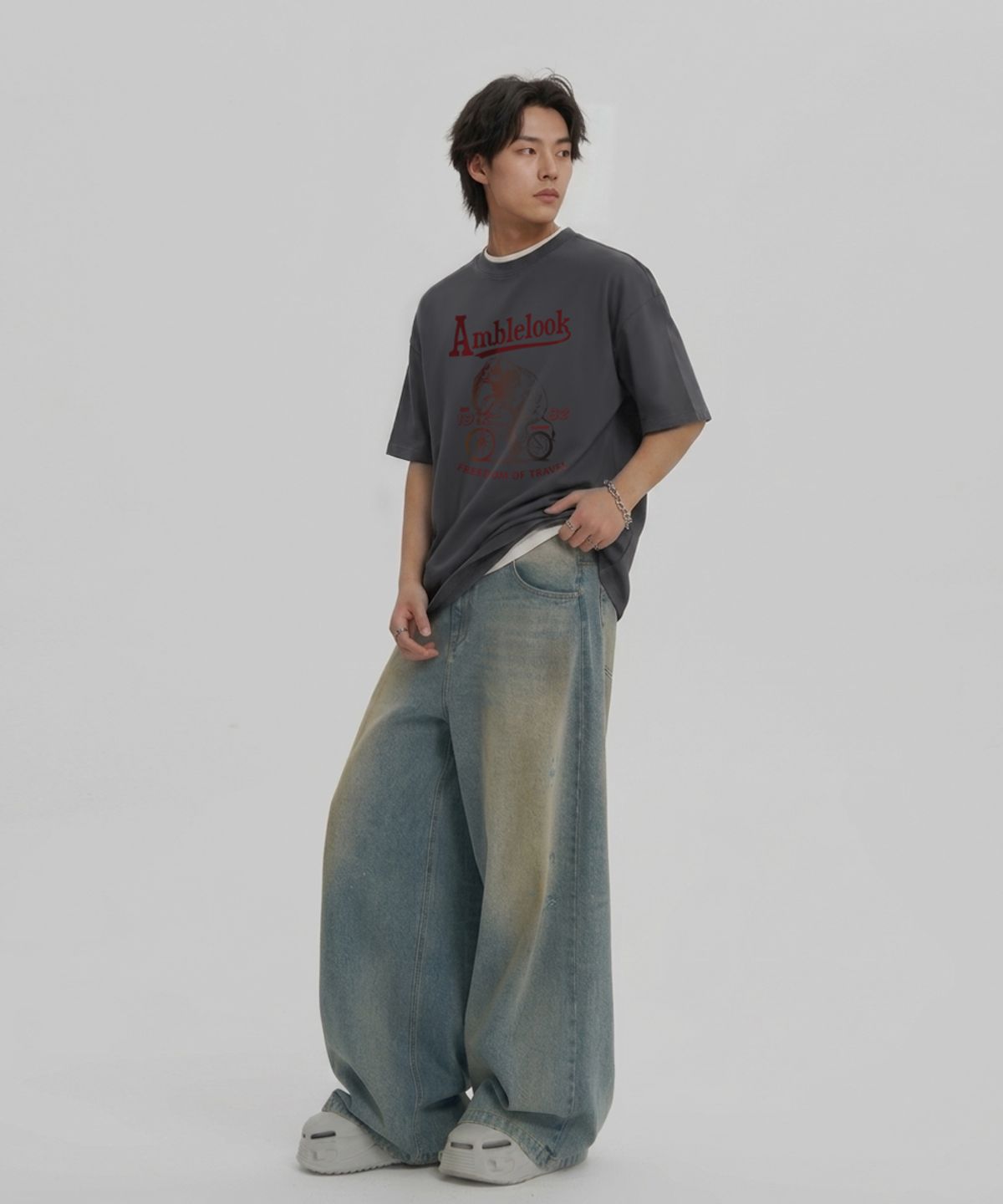 엠블룩(AMBLELOOK) 프리미엄 면스판 반팔티셔츠 ELEPHANT (4color)