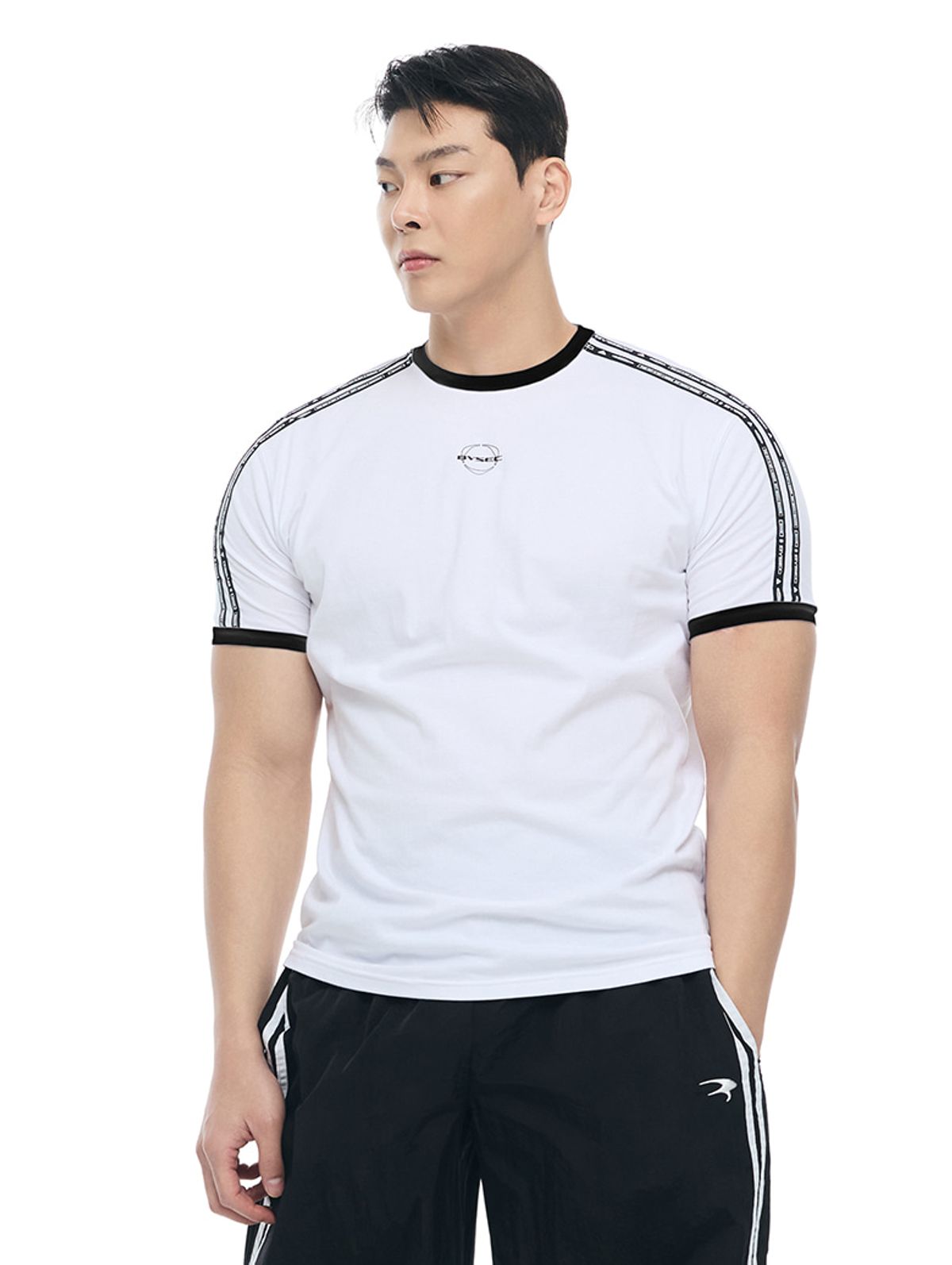 바이젝(BYSEC) [SET] 머슬 스판 트랙 숏슬리브_2Color + 와이드 트랙 팬츠_4Color