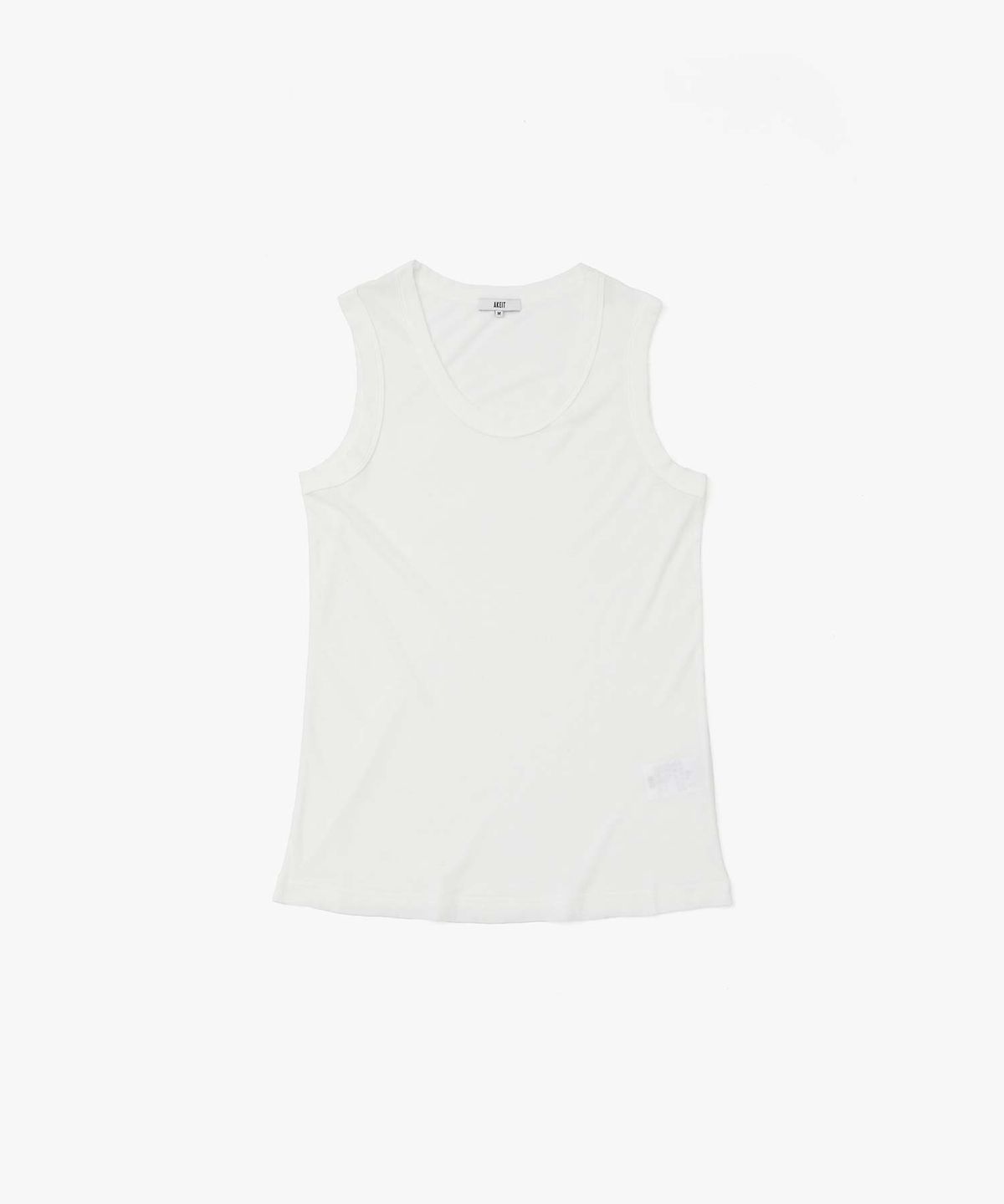 에이킷(AKEIT) Sheered Cut Off Sleeveless_White