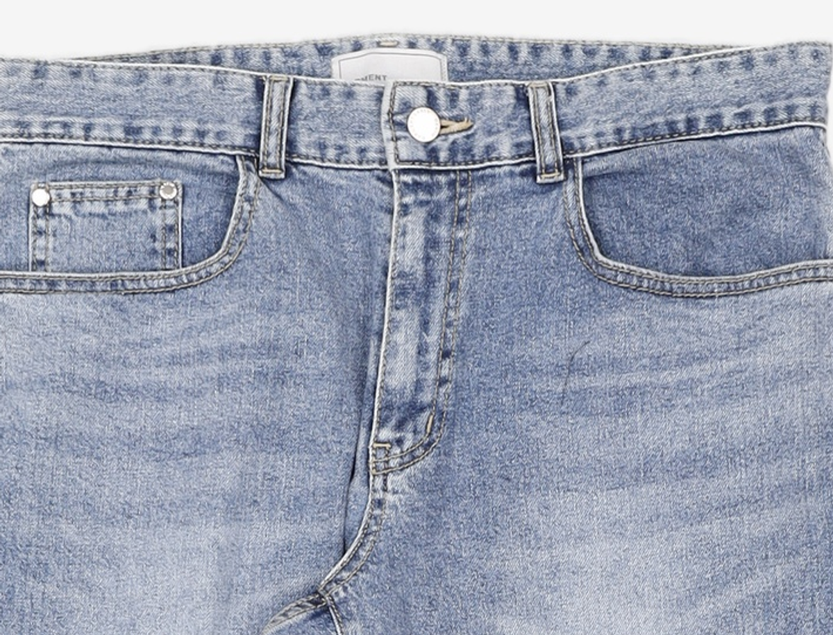 가먼트레이블(GARMENT LABLE) [피스워커x가먼트레이블]Garment Worker Tapered Crop Jeans / Tapered (Greyish Blue) L