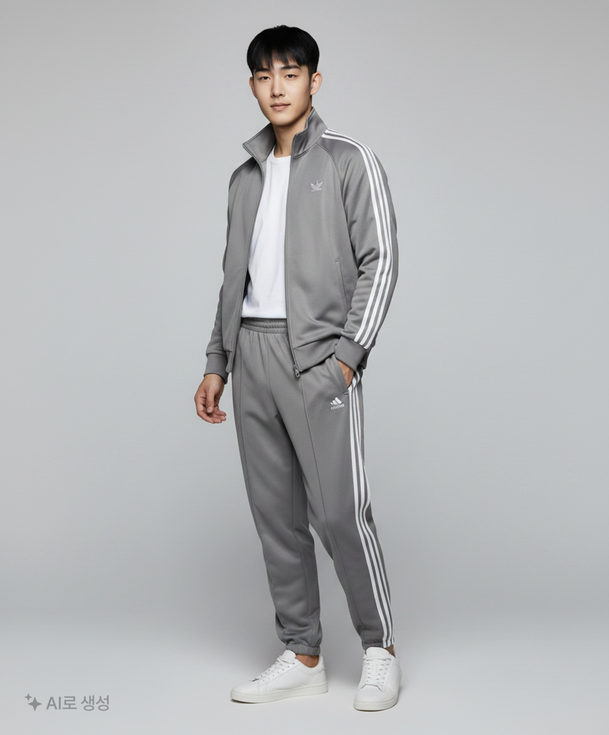 아디다스(ADIDAS) 로고 트레이닝 팬츠 - 그레이:실버 / H37071 S
