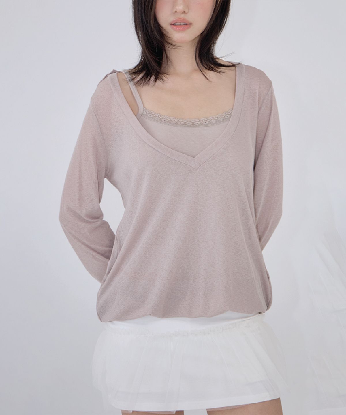 벨리아르(BELLIALEU) CLOUD V-NECK OATMEAL