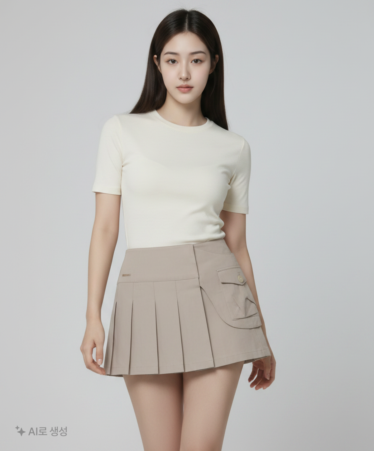 미세키서울(MISEKI SEOUL) Waist pocket bag mini skirt LIGHT GREY 2
