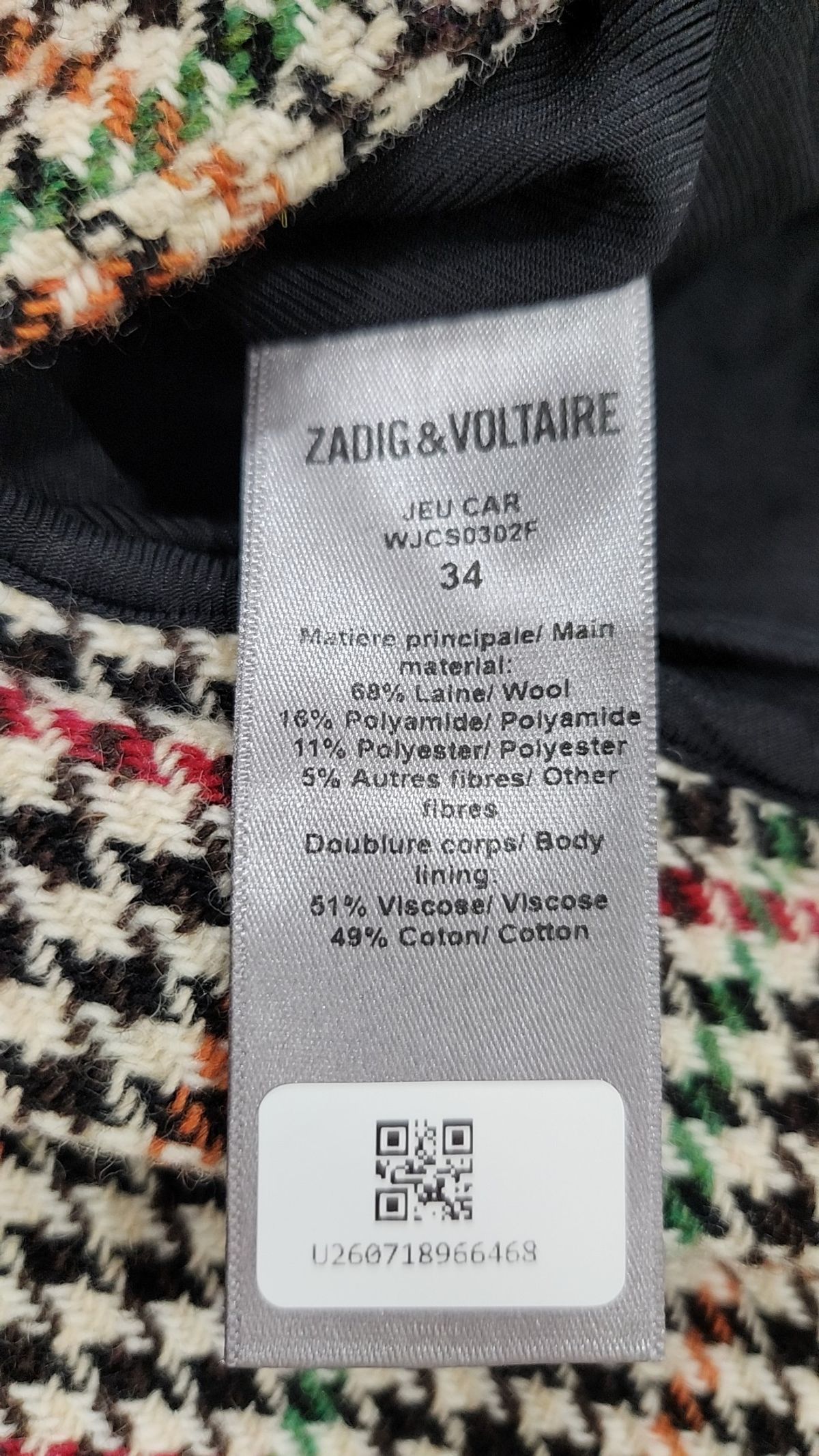 쟈딕 앤 볼테르(ZADIG & VOLTAIRE) 미니스커트 34