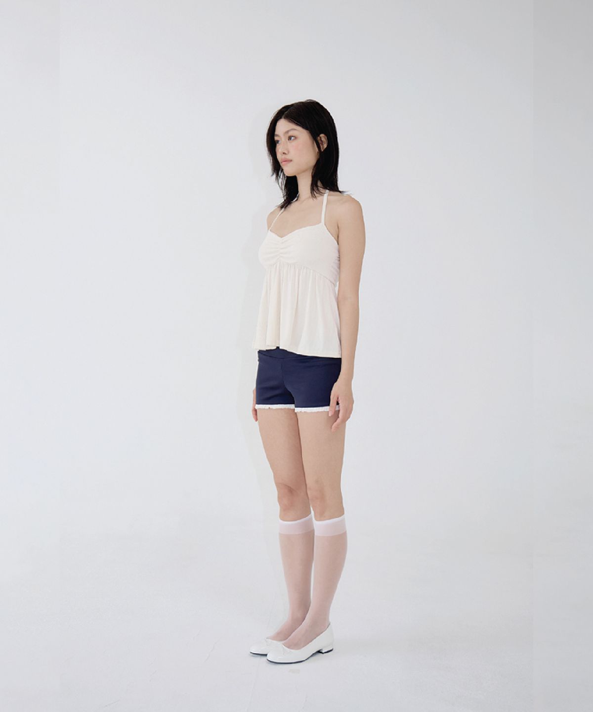 벨리아르(BELLIALEU) FRILL SHORTS NAVY