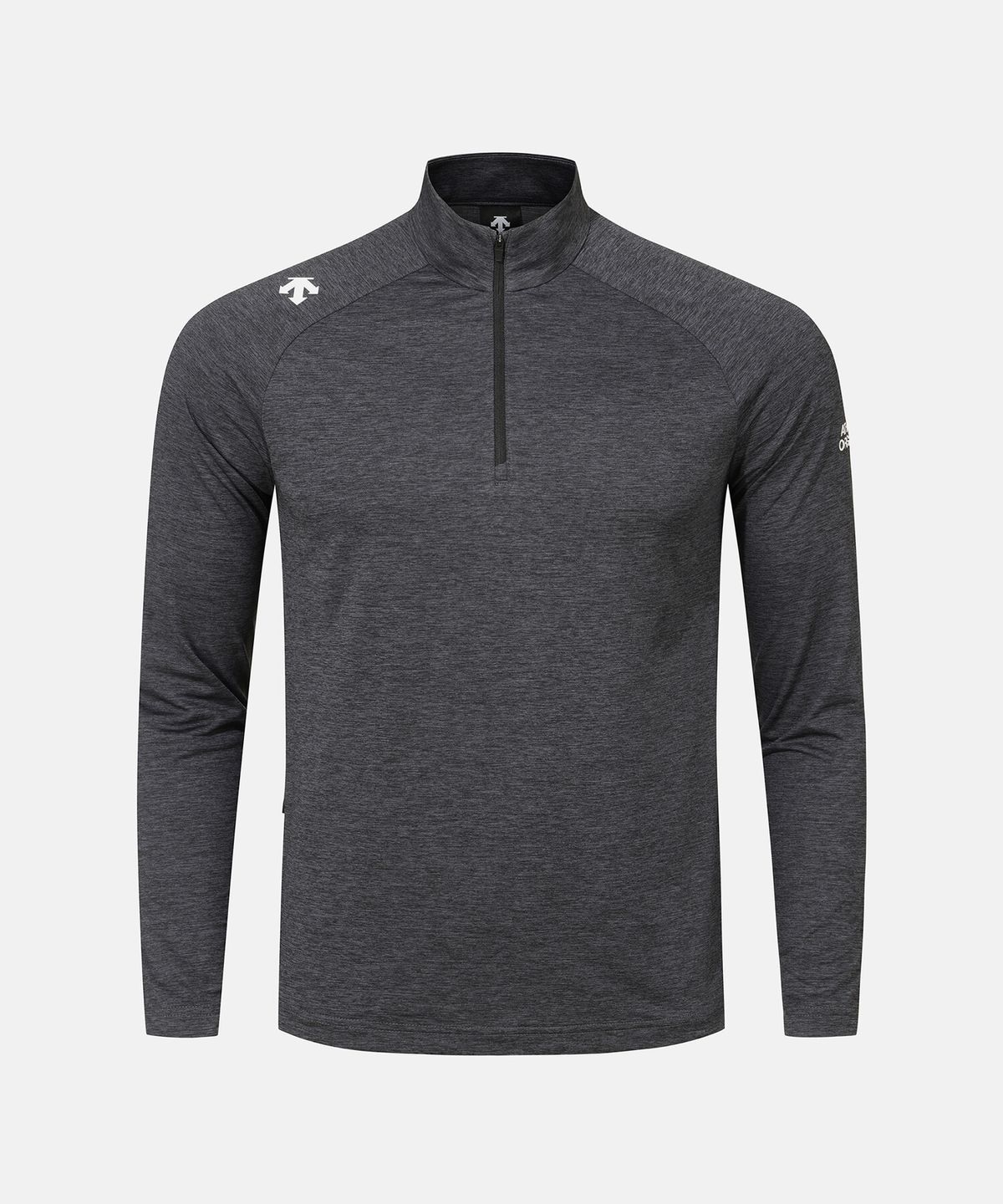 데상트(DESCENTE) 퀵드라이 흡습속건 하프집 긴팔 티셔츠 차콜 그레이 SR323RTL72