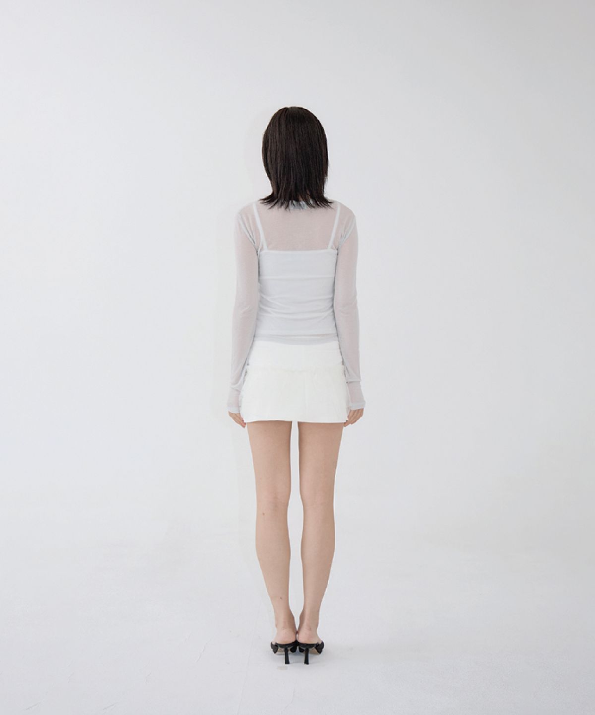 벨리아르(BELLIALEU) TULLE LAYERED MINI SKIRT VEIL WHITE