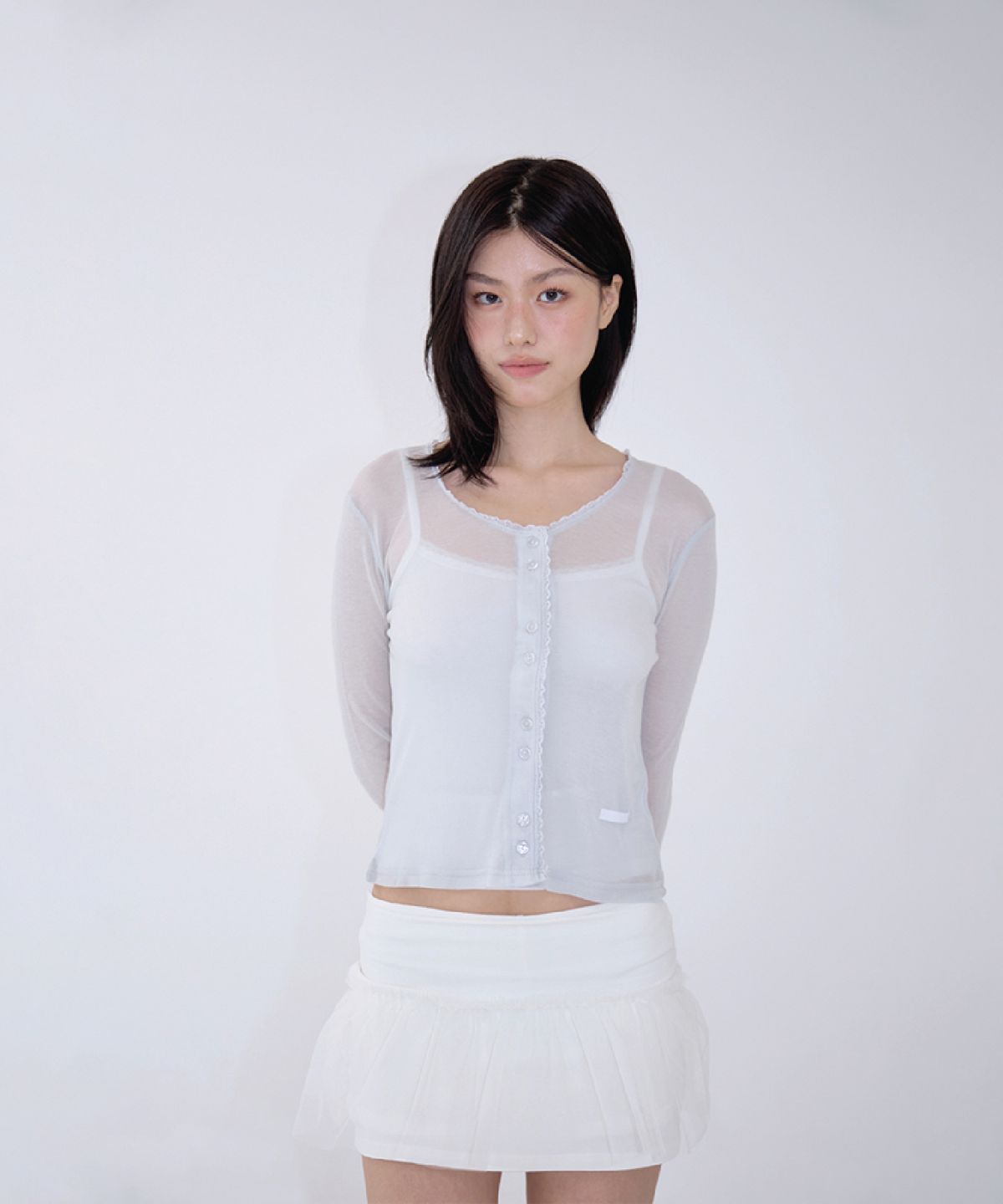 벨리아르(BELLIALEU) TULLE LAYERED MINI SKIRT VEIL WHITE