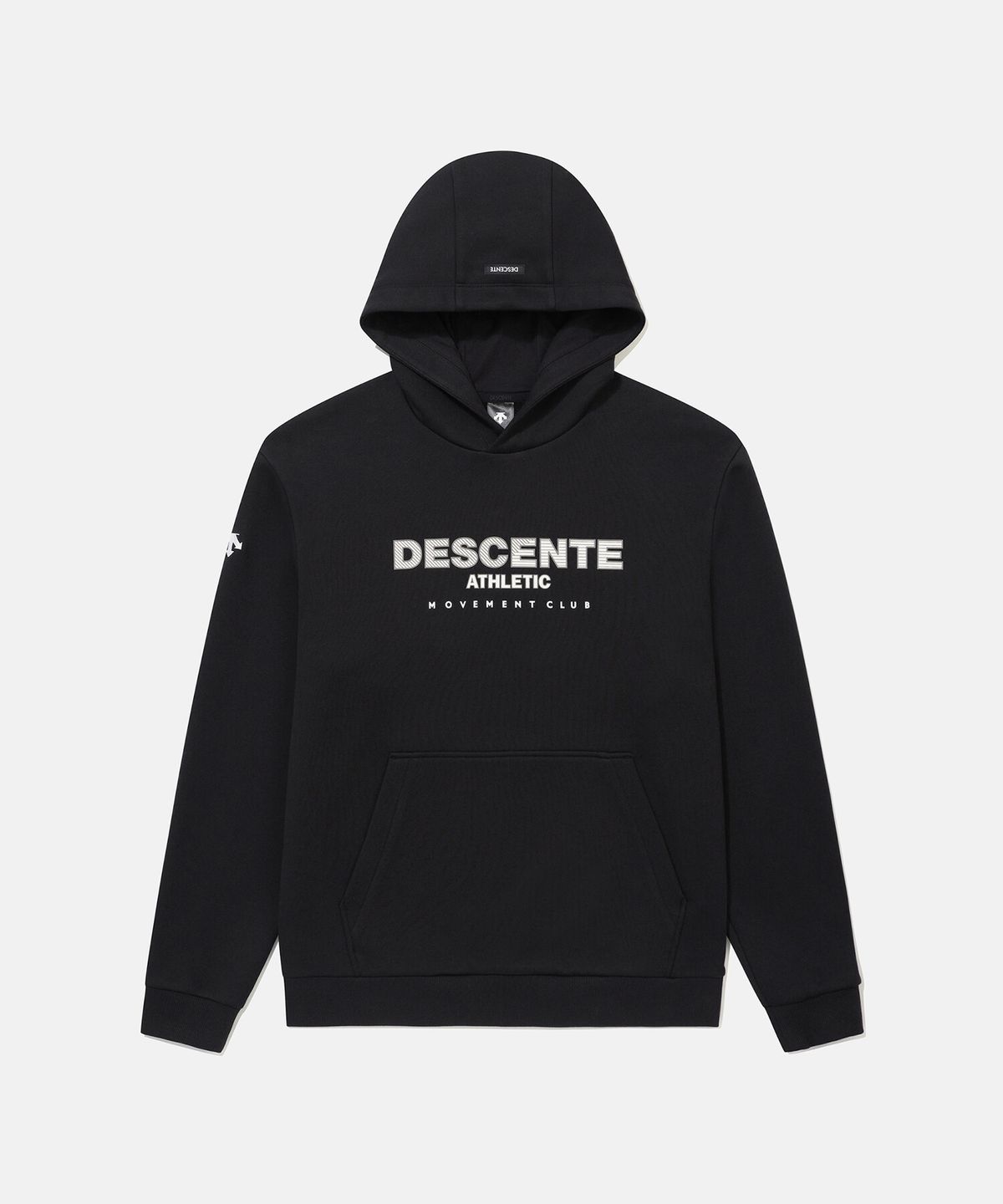 데상트(DESCENTE) 스포츠테리 그래픽 후드 티셔츠 블랙 SR323UHD81