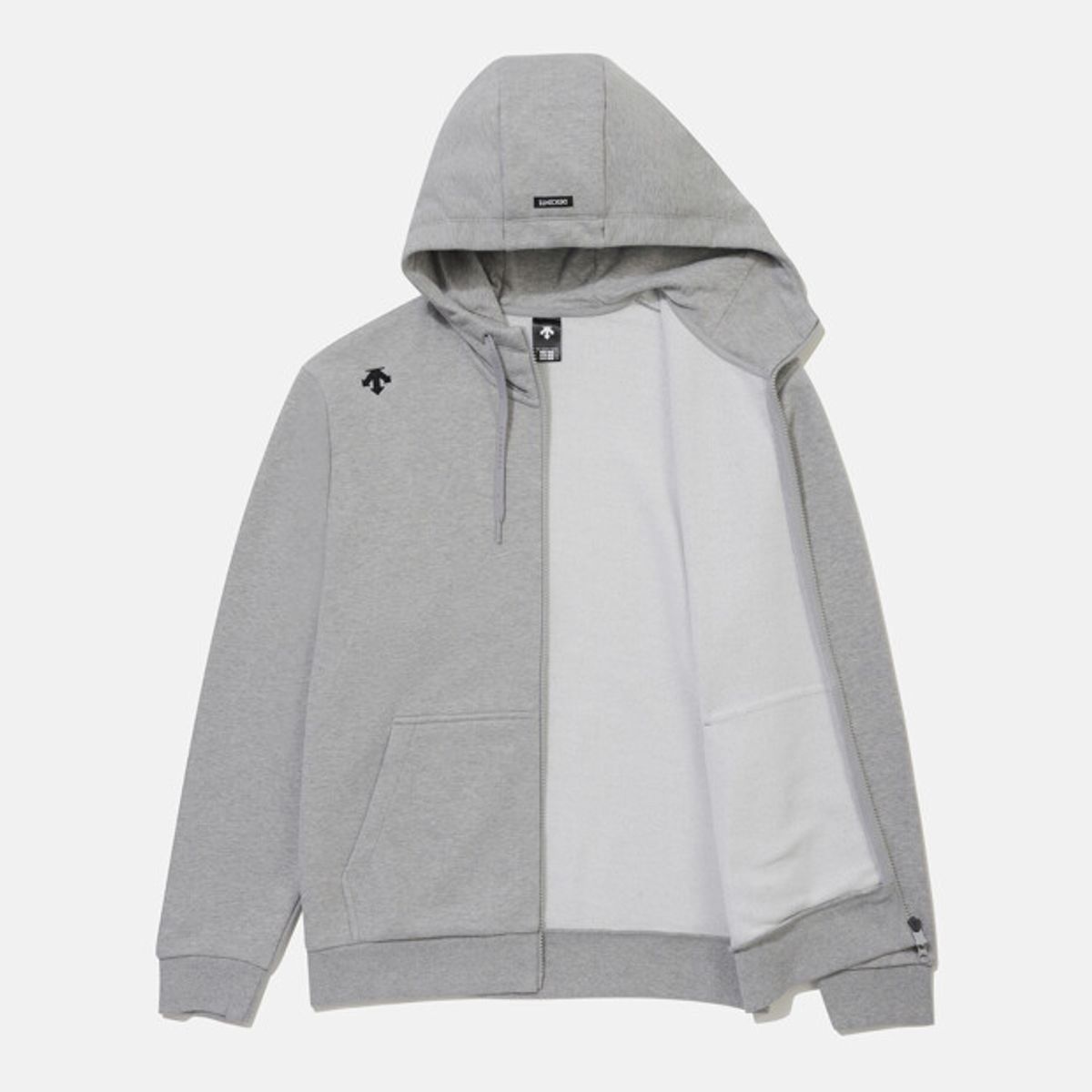 데상트(DESCENTE) 스포츠테리 백그래픽 트레이닝 자켓 멜란지 그레이 SR323UFT81