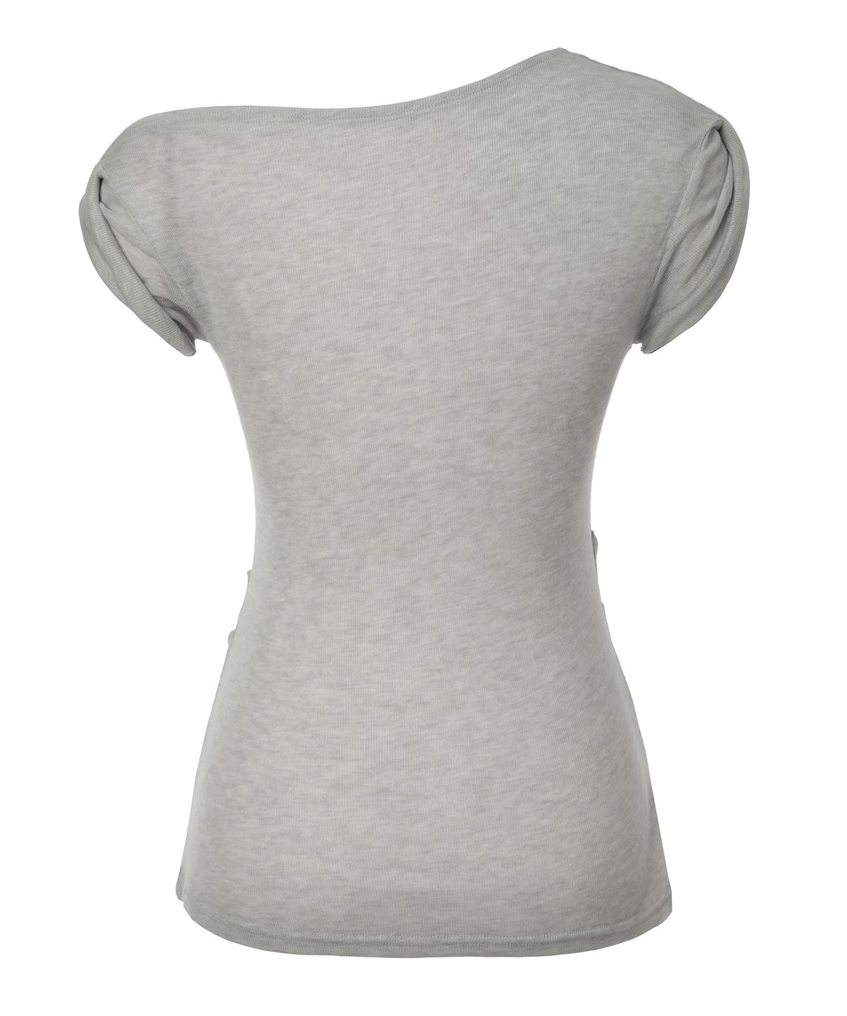 이네기(INEGI) Flip Sheer One Shoulder Top (light grey)