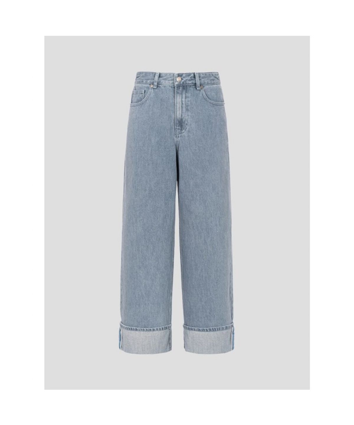 빈폴 레이디스(BEANPOLE LADIES) 와이드 셀비지 디테일 데님 팬츠  스카이 블루 (BF6821C72Q)
