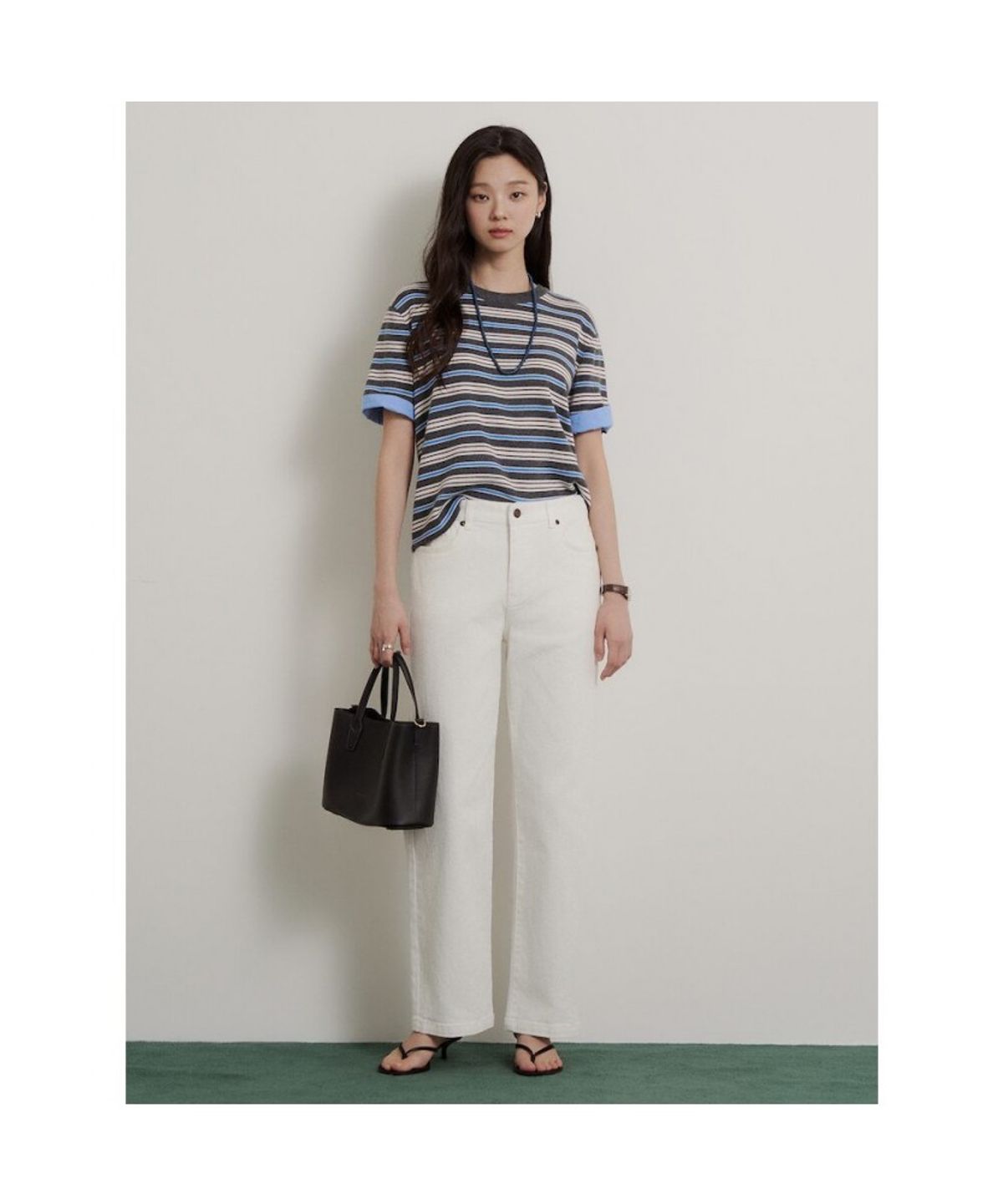 빈폴 레이디스(BEANPOLE LADIES) [Essential] 스트레이트 데님 팬츠  화이트 (BF6821E911)