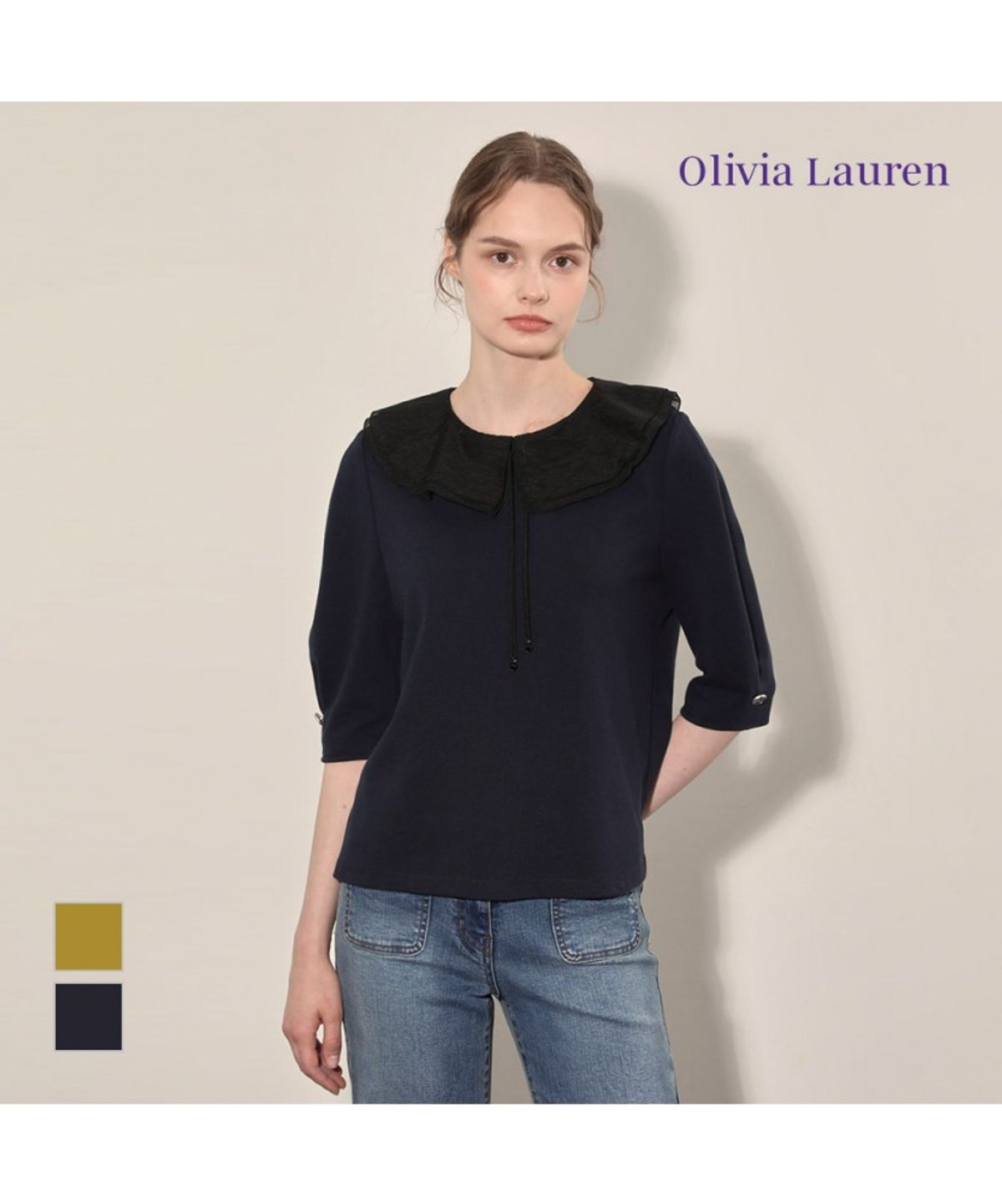 올리비아로렌(OLIVIALAUREN) 러플 칼라 탑_VOCAL4F7351
