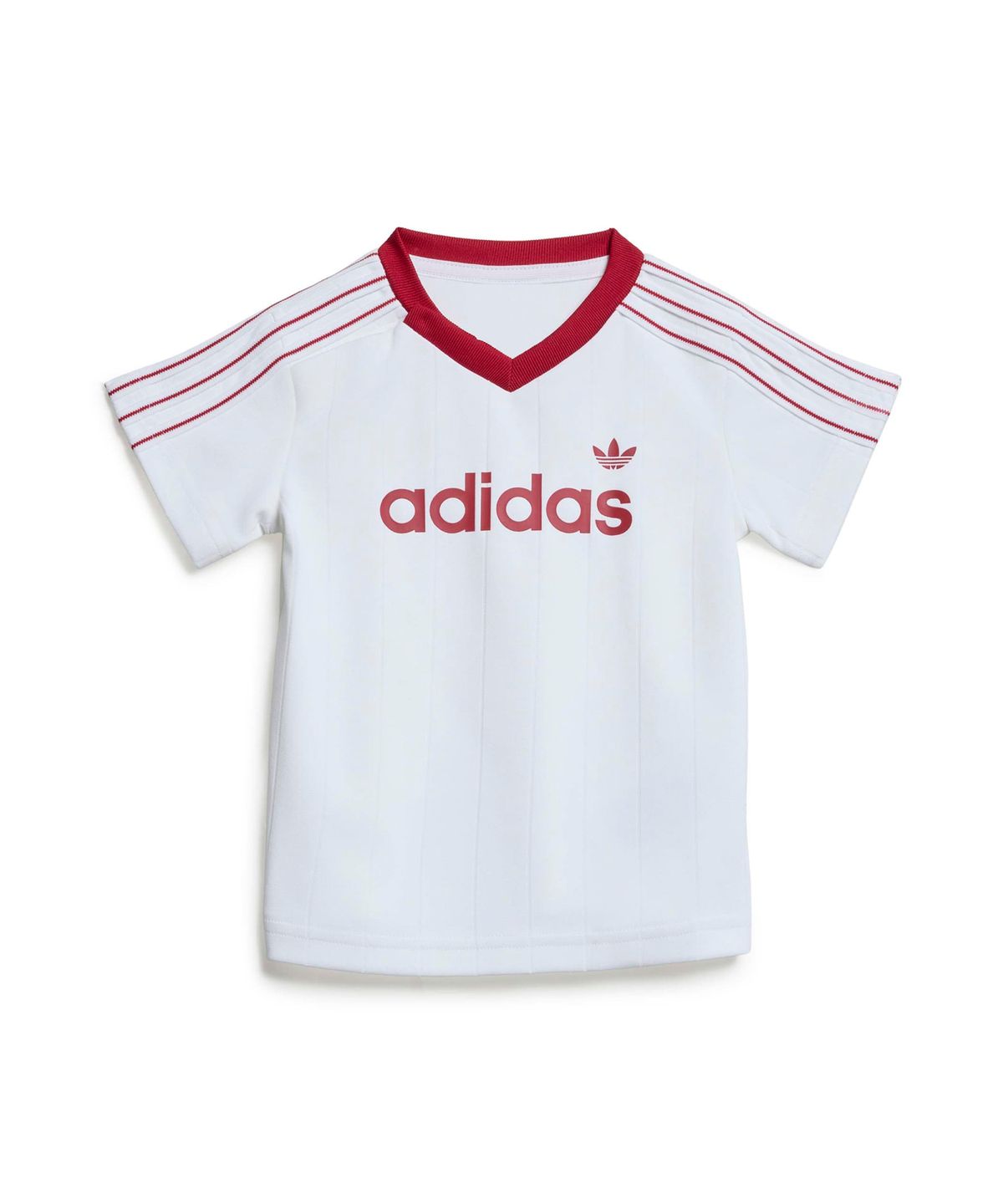 아디다스 키즈(ADIDAS KIDS) 핀스트라이프 스프린터 쇼츠 티 세트 인펀트 - 화이트 / KT4363