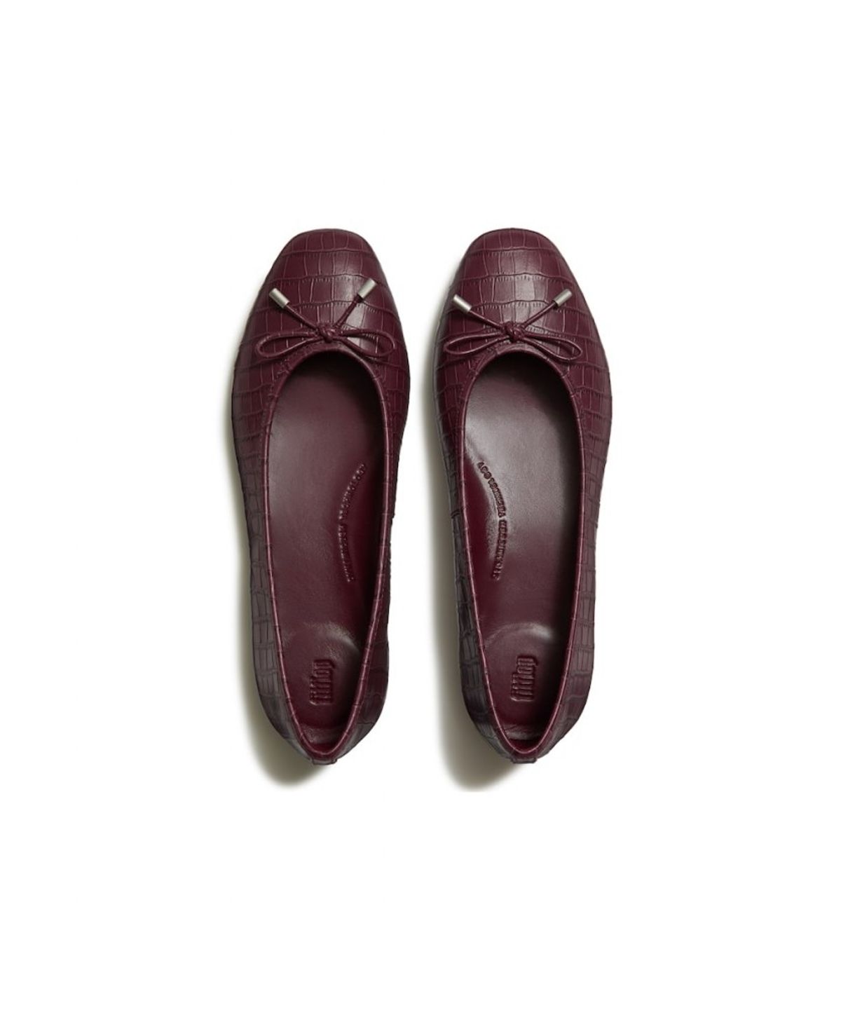 핏플랍(FITFLOP) 여성 델리카토 크로코다일 발레리나 다크 멜롯 (FT69K2M07Z)