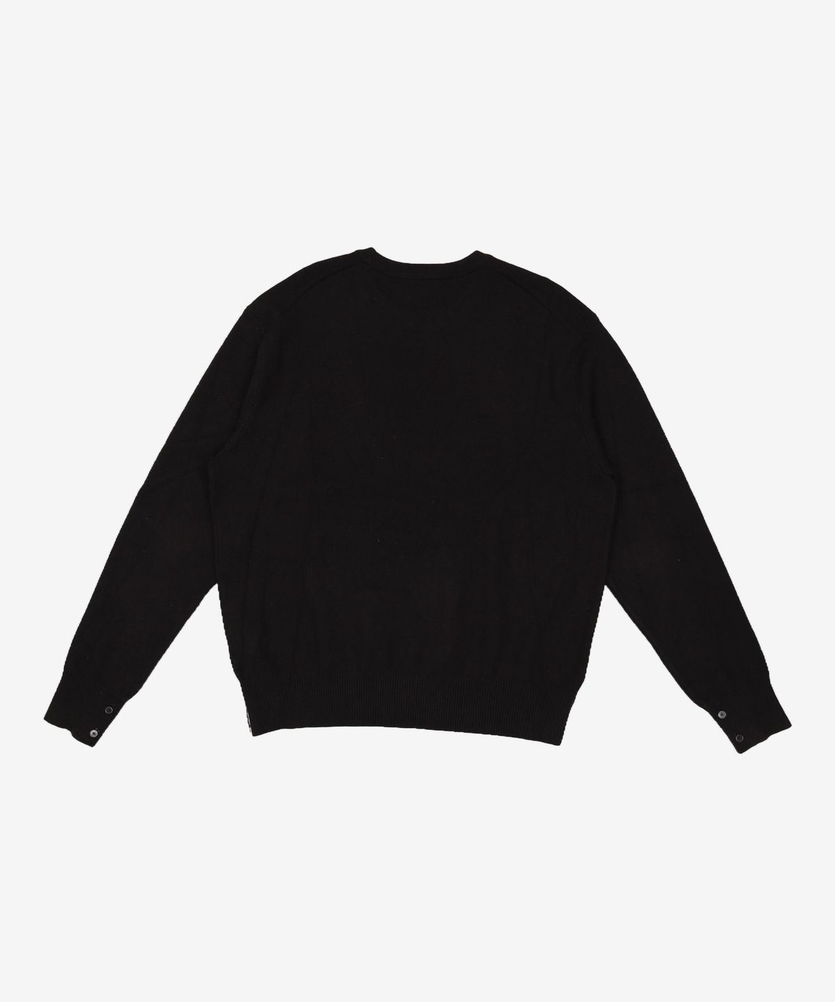 티엔지티(TNGT) BLACK SEMI-OVER FIT BUTTON CREWNECK KNIT TNSW1F704BK 105