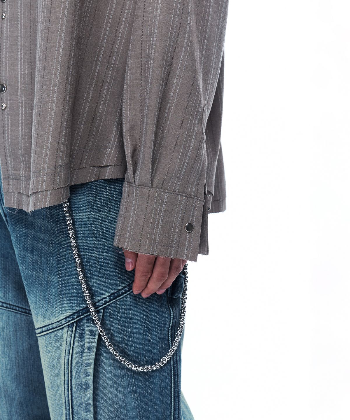 알에스에스씨(RSSC) WESTERN SNAP STRIPE SHIRT - GRAY