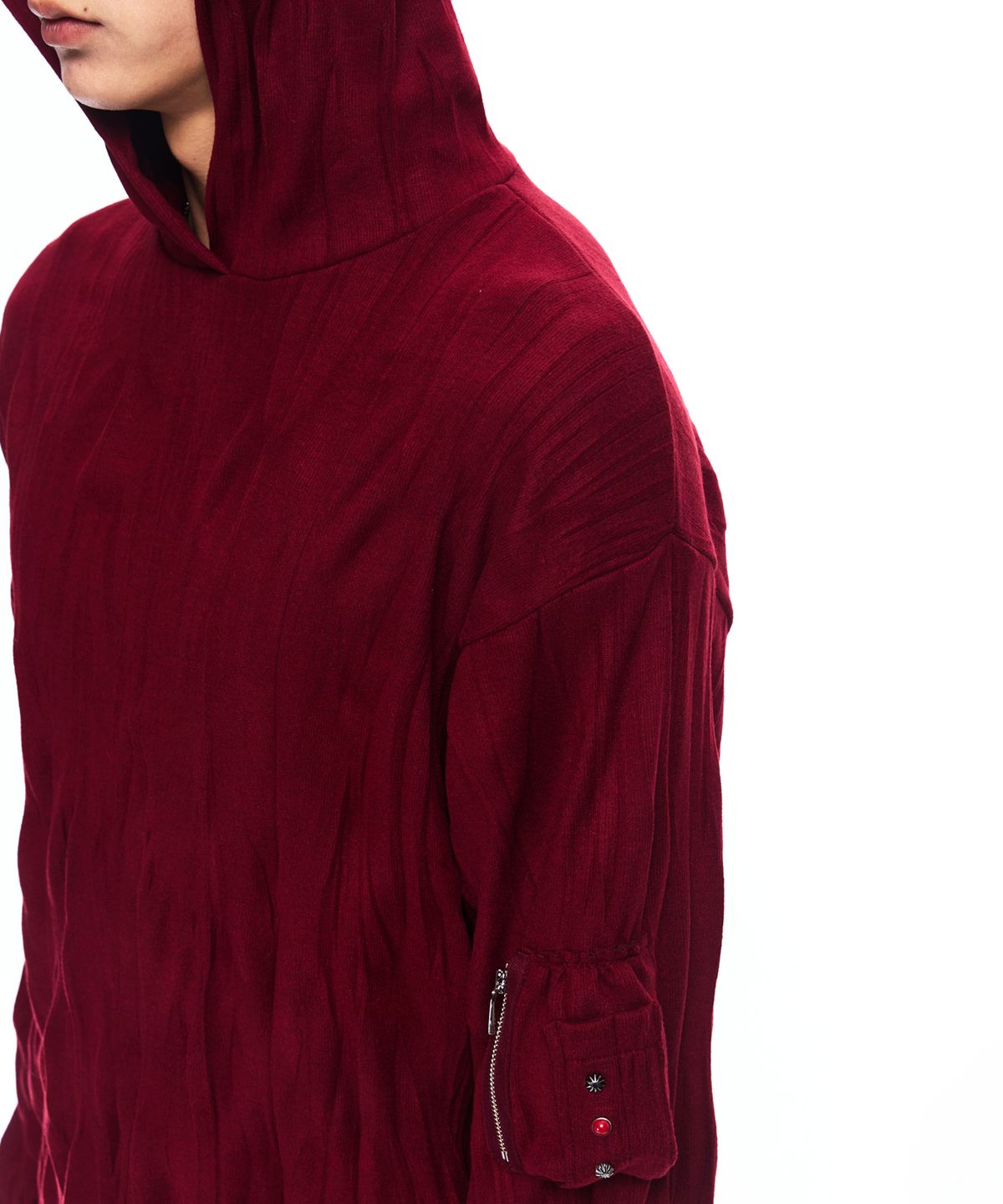 알에스에스씨(RSSC) CRINKLE HOODIE LONG SLEEVE - WINE