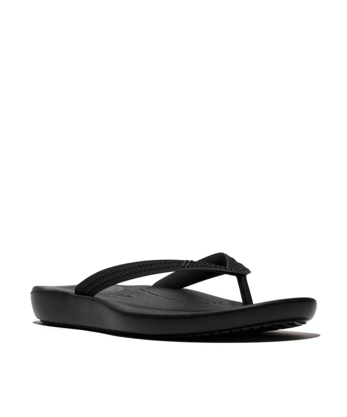 핏플랍(FITFLOP) 남성 아이쿠션 텍스처드 스트랩 플립플랍  올 블랙 (FT63K1Q015)