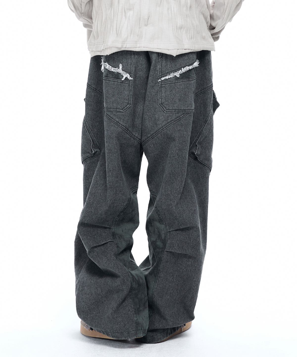 알에스에스씨(RSSC) HERRINGBONE MIX CARGO PANTS - CHARCOAL
