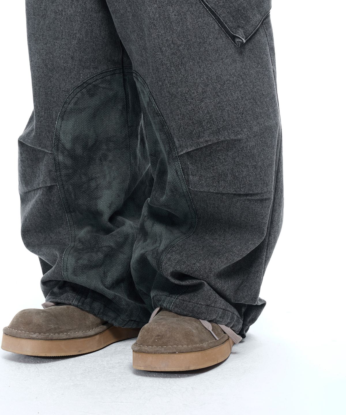 알에스에스씨(RSSC) HERRINGBONE MIX CARGO PANTS - CHARCOAL