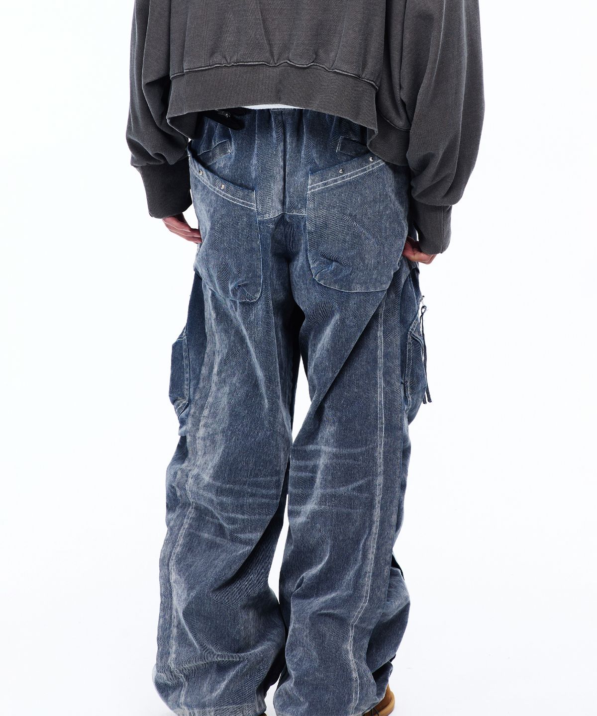 알에스에스씨(RSSC) ZIPPER CARGO VELVET DENIM PANTS - FADED GRAY