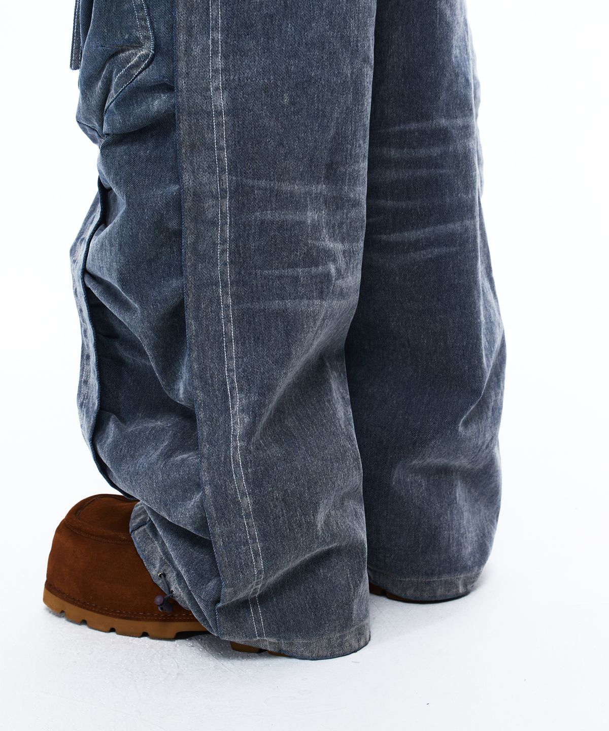알에스에스씨(RSSC) ZIPPER CARGO VELVET DENIM PANTS - FADED GRAY