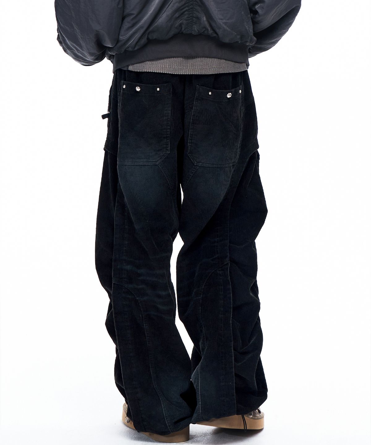 알에스에스씨(RSSC) INCISION WASHED CORDUROY PANTS - BLACK