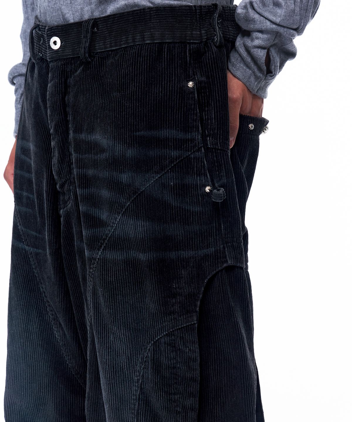 알에스에스씨(RSSC) INCISION WASHED CORDUROY PANTS - BLACK