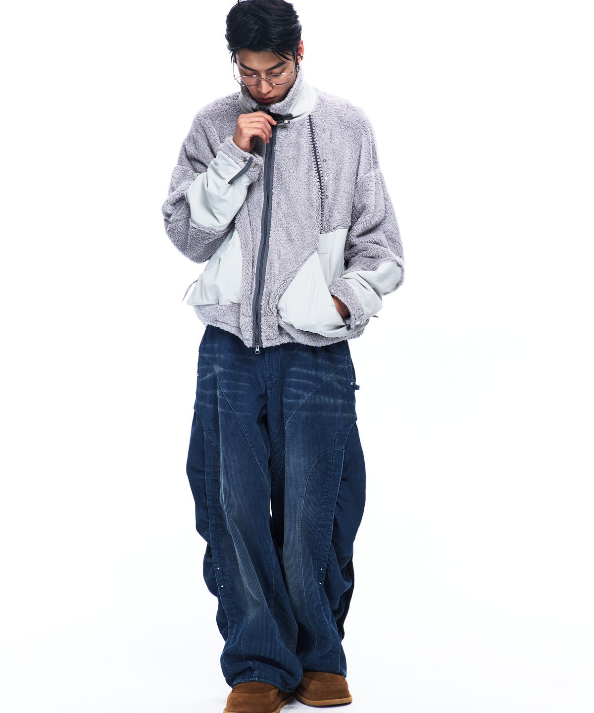 알에스에스씨(RSSC) INCISION WASHED CORDUROY PANTS - BLUE