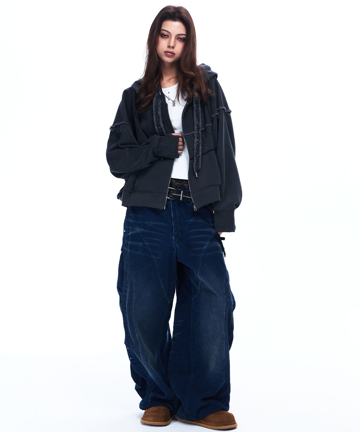 알에스에스씨(RSSC) INCISION WASHED CORDUROY PANTS - BLUE