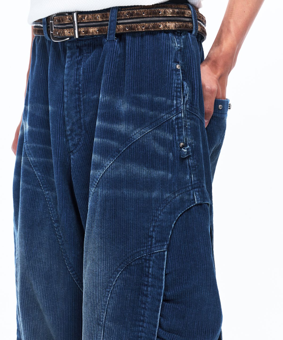 알에스에스씨(RSSC) INCISION WASHED CORDUROY PANTS - BLUE