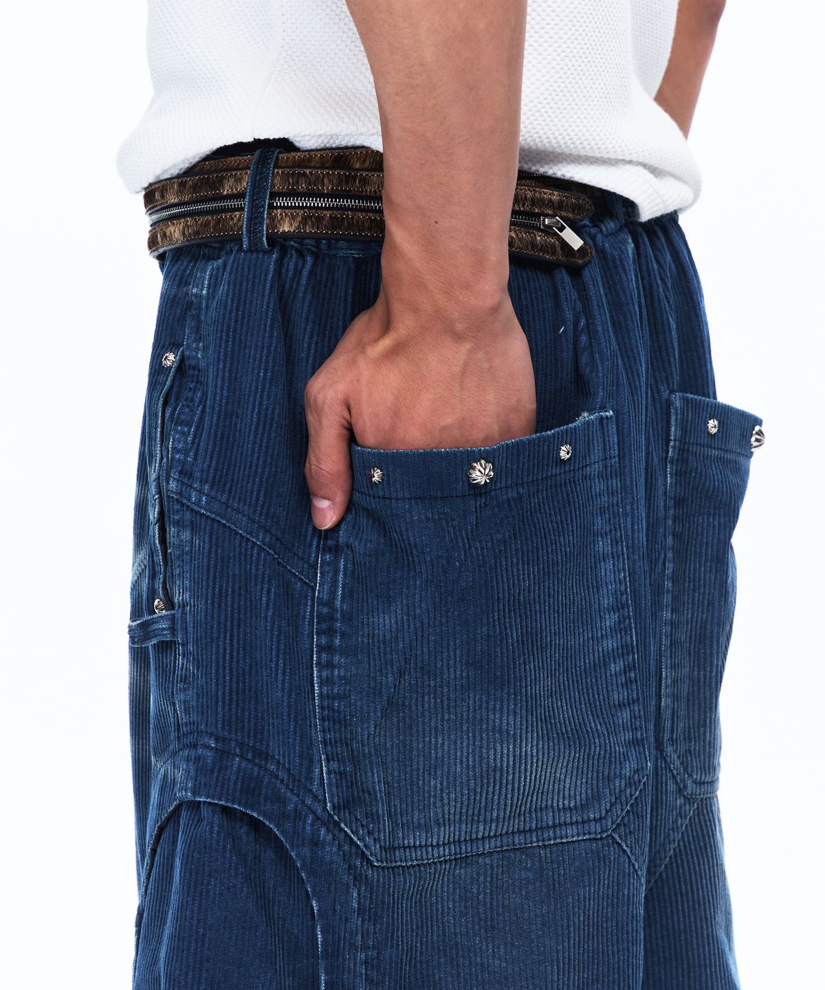 알에스에스씨(RSSC) INCISION WASHED CORDUROY PANTS - BLUE