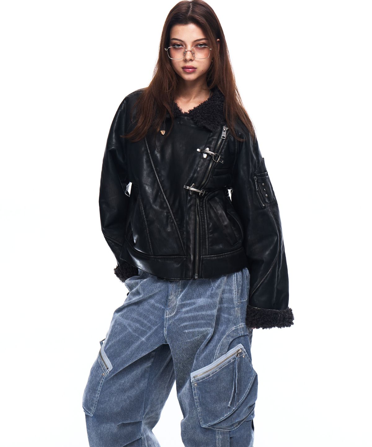 알에스에스씨(RSSC) WASHED LEATHER MUSTANG JACKET - BLACK
