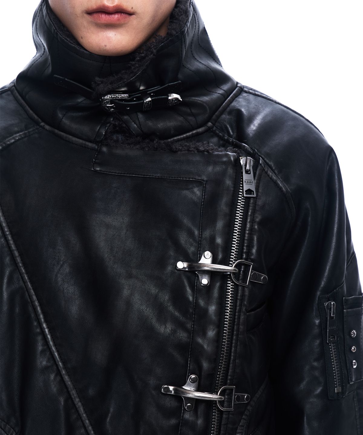 알에스에스씨(RSSC) WASHED LEATHER MUSTANG JACKET - BLACK