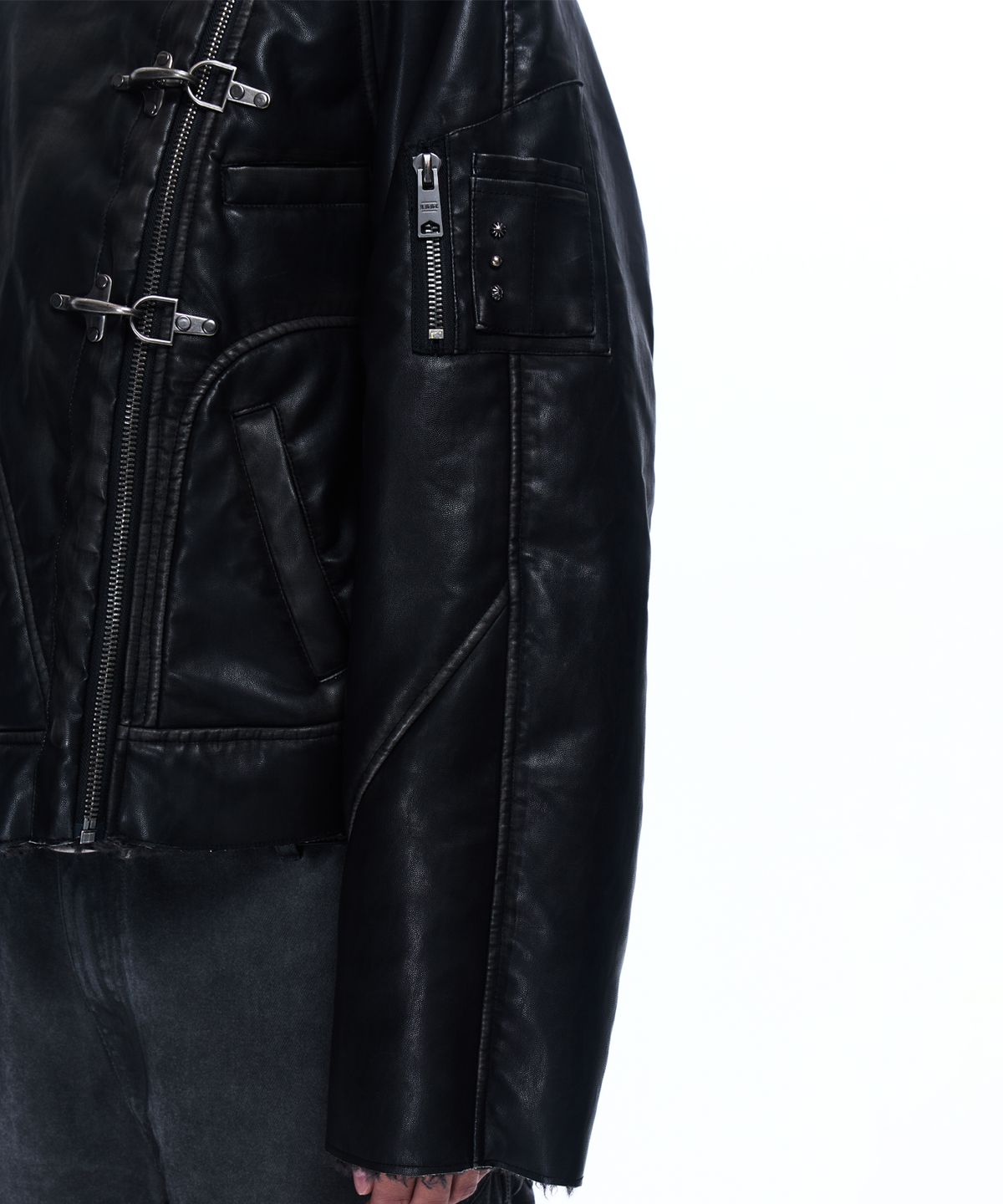 알에스에스씨(RSSC) WASHED LEATHER MUSTANG JACKET - BLACK